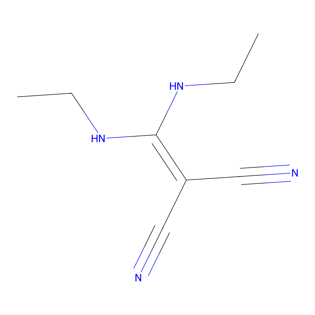 2-(Bis(ethylamino)methylene)malononitrile molecular structure, CAS 145967-39-1
