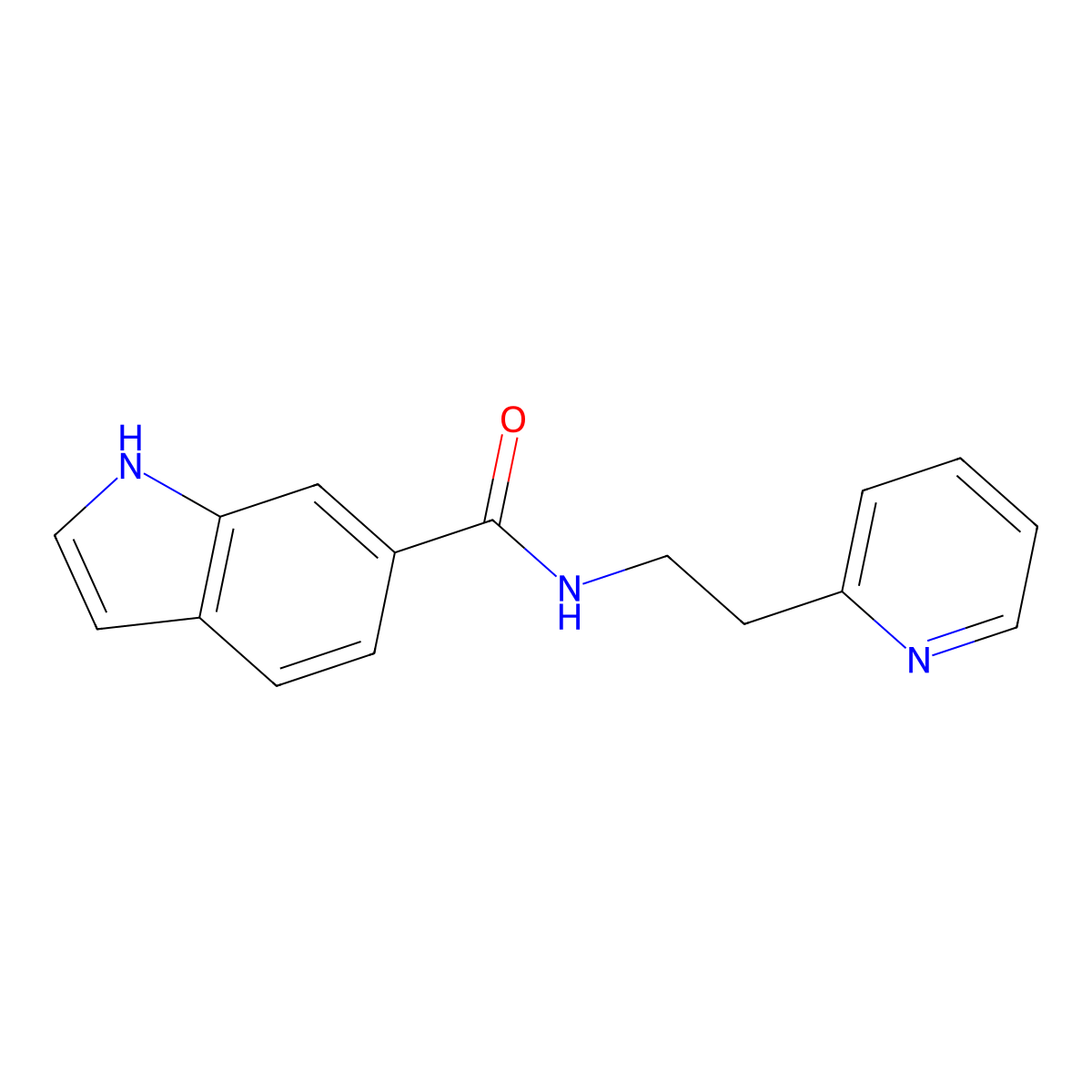 N-[2-(pyridin-2-yl)ethyl]-1H-indole-6-carboxamide molecular structure, CAS 1459683-07-8