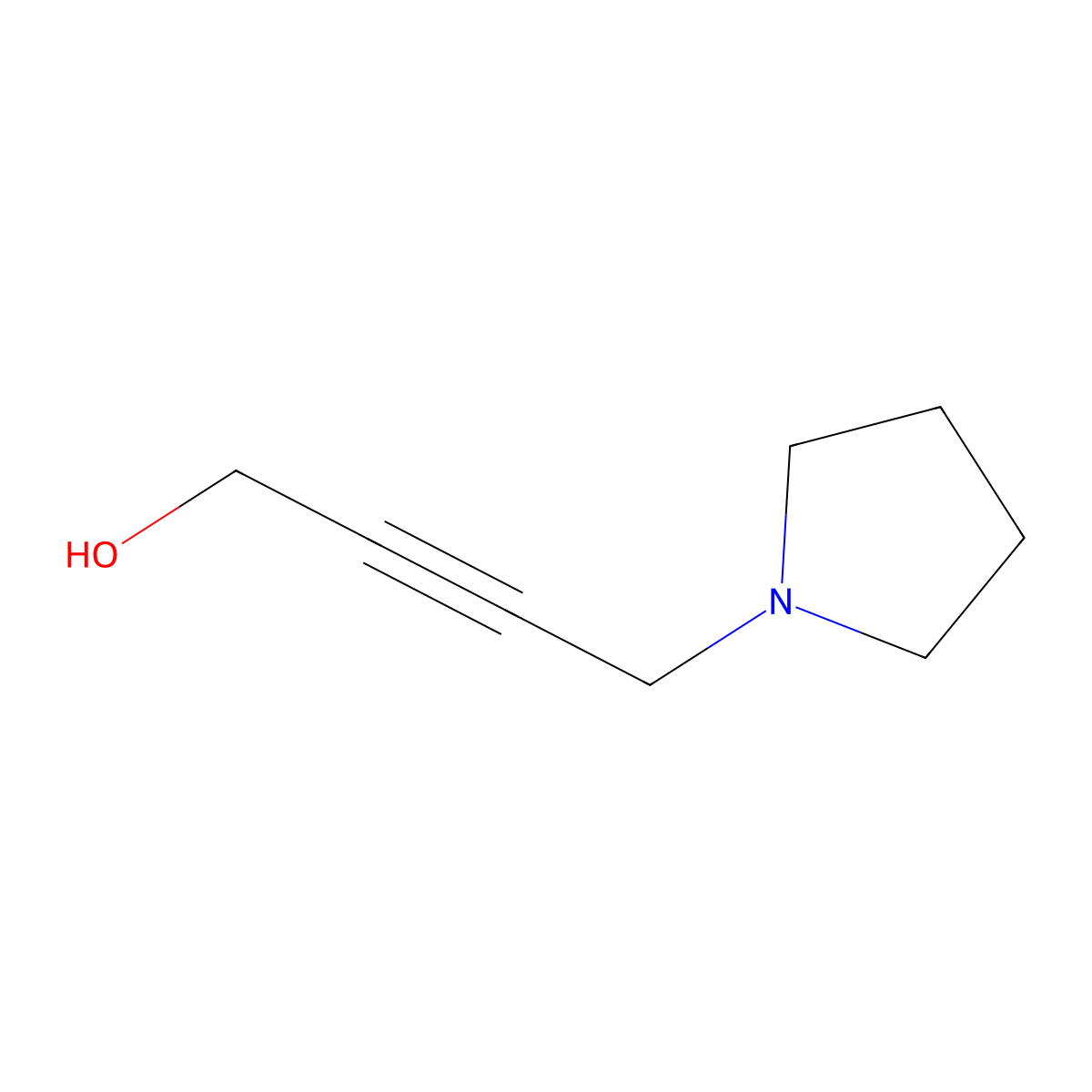 4-(Pyrrolidin-1-YL)but-2-YN-1-OL molecular structure, CAS 14597-28-5