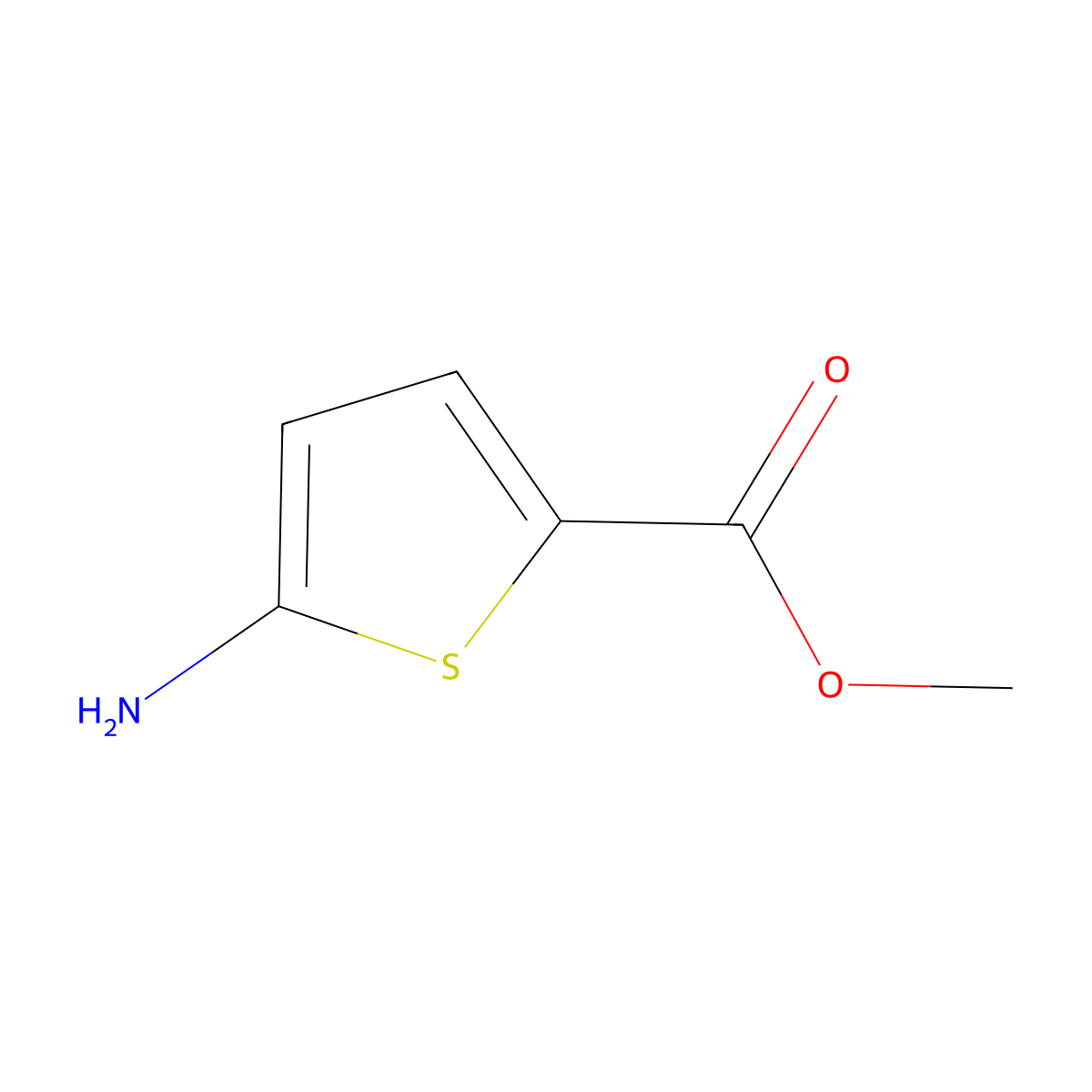 Methyl 5-amino-2-thiophenecarboxylate molecular structure, CAS 14597-58-1