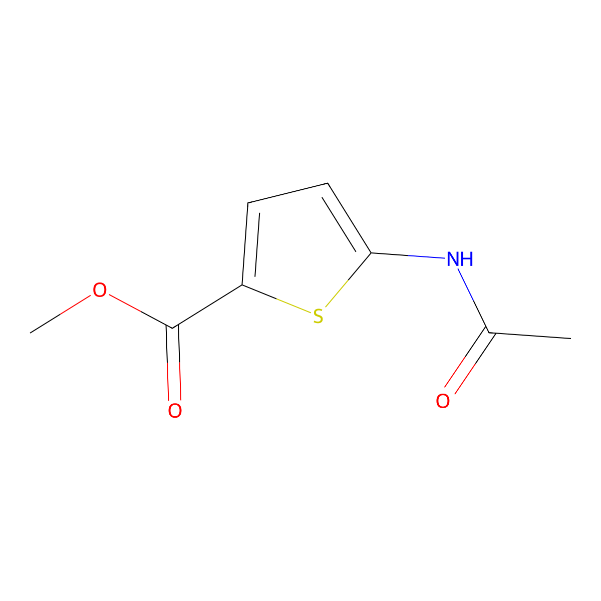 Methyl 5-acetamidothiophene-2-carboxylate molecular structure, CAS 14597-60-5