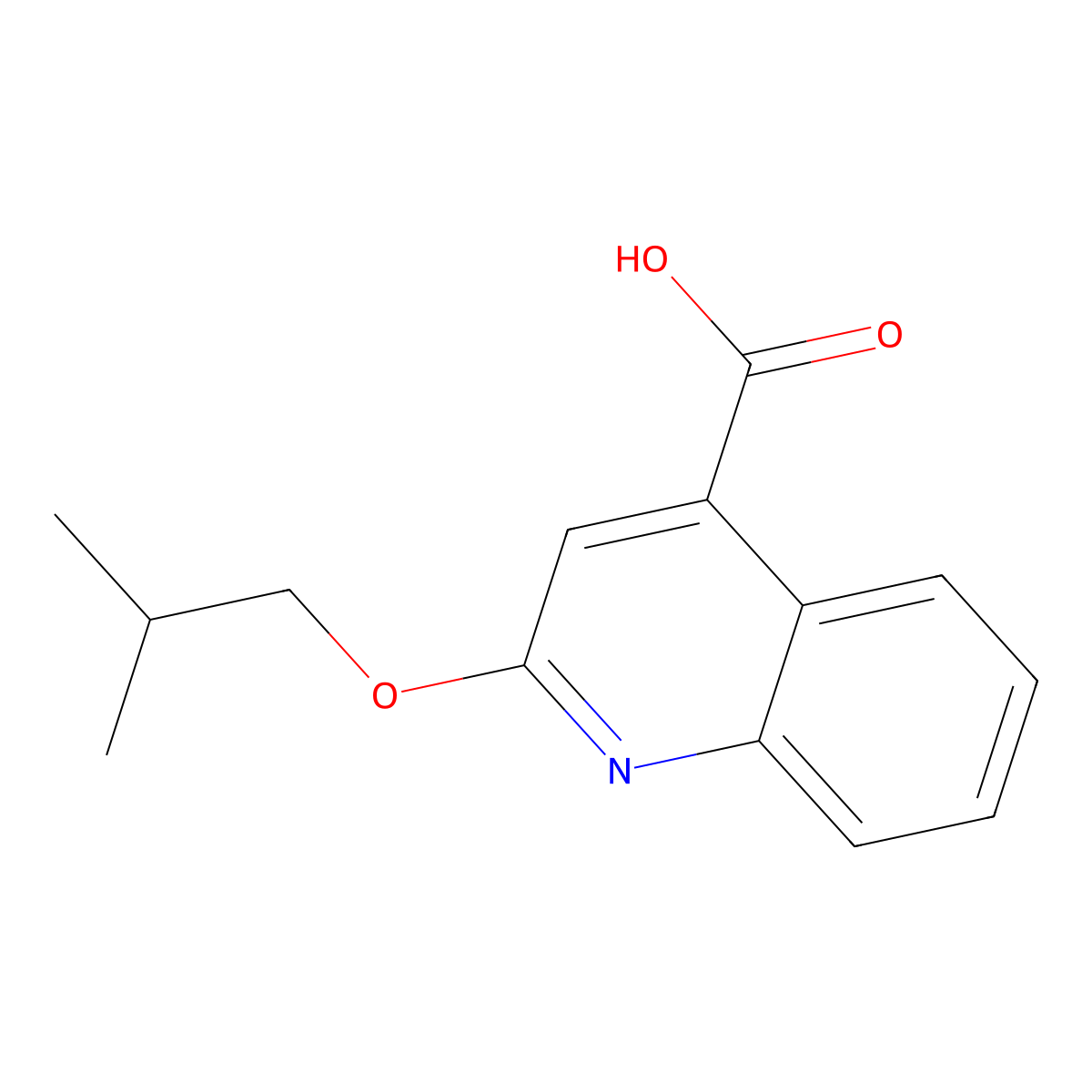 2-(2-methylpropoxy)quinoline-4-carboxylic Acid molecular structure, CAS 145970-07-6