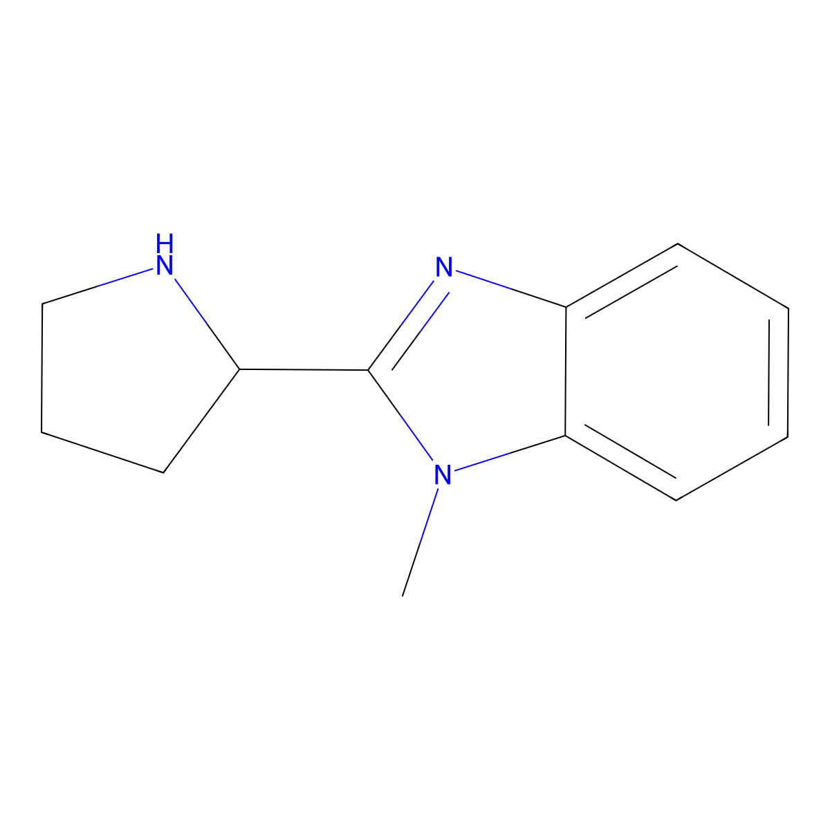 (S)-1-methyl-2-(pyrrolidin-2-yl)-1H-benzo[d]imidazole molecular structure, CAS 1459702-55-6