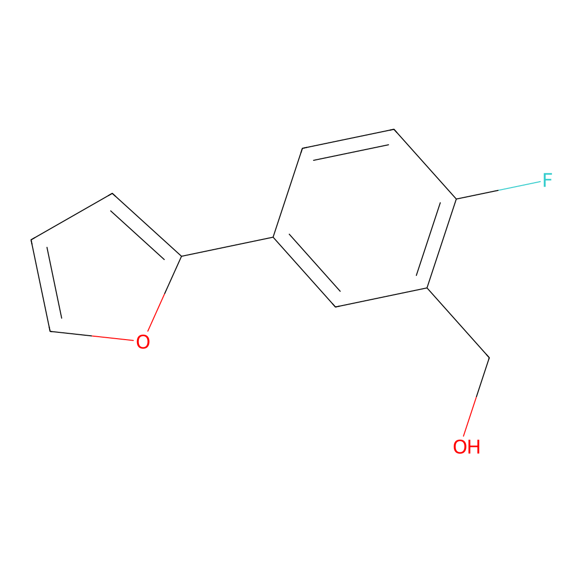 2-Fluoro-5-(2-furanyl)benzenemethanol molecular structure, CAS 1459711-66-0