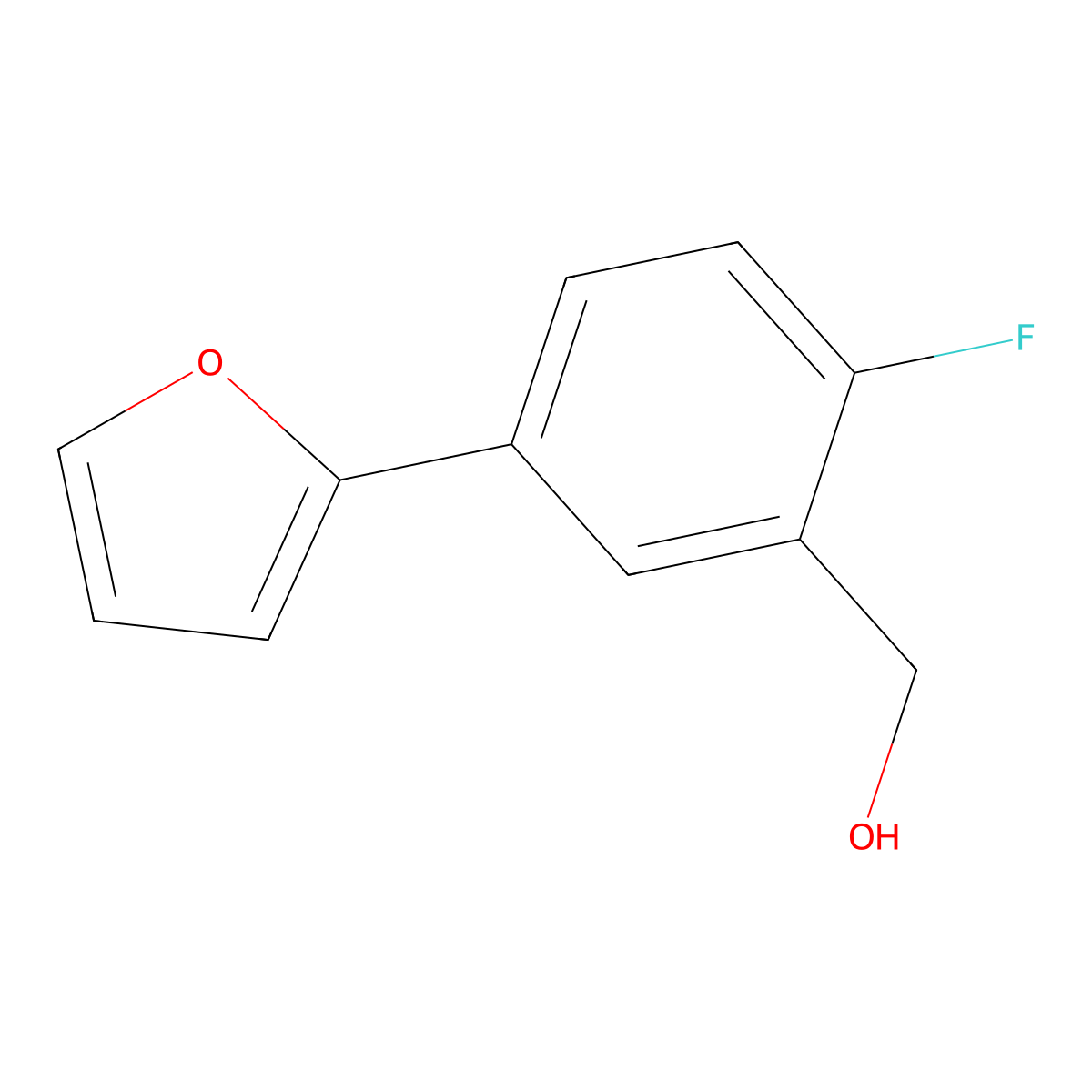 2-Fluoro-5-(2-furanyl)benzenemethanol molecular structure, CAS 1459711-66-0
