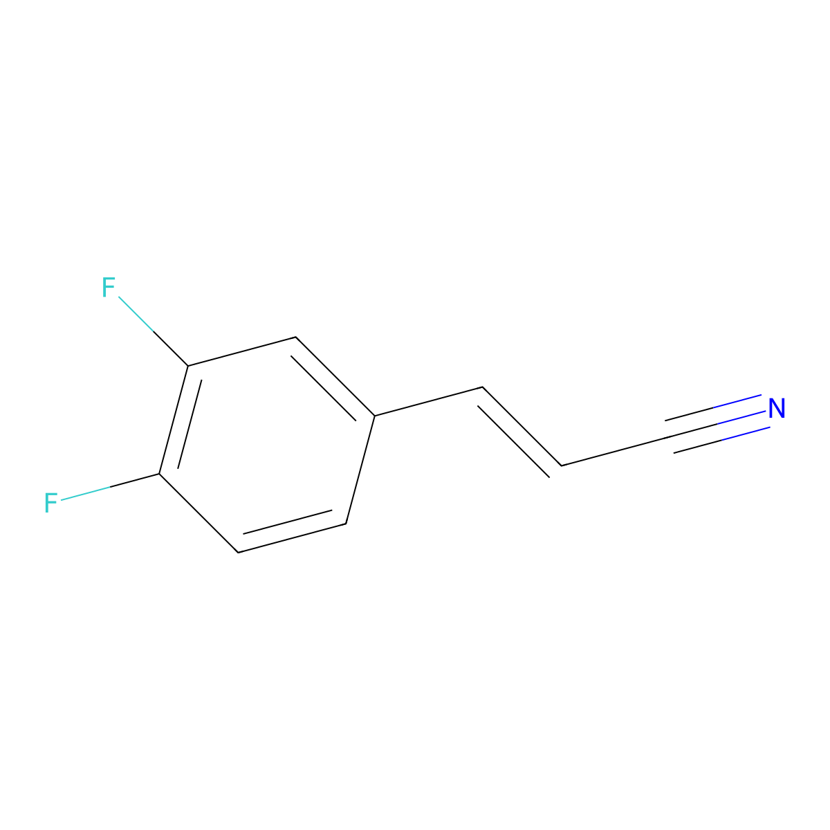 3-(3,4-Difluorophenyl)prop-2-enenitrile molecular structure, CAS 1459719-83-5