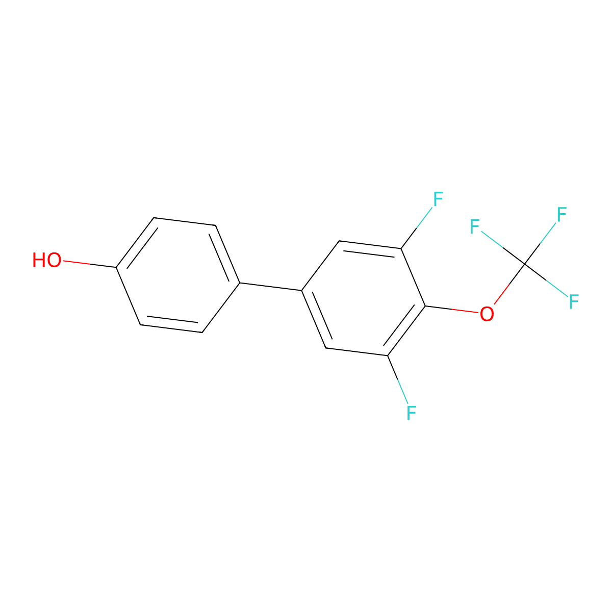 4-[3,5-Difluoro-4-(trifluoromethoxy)phenyl]phenol molecular structure, CAS 1459724-09-4