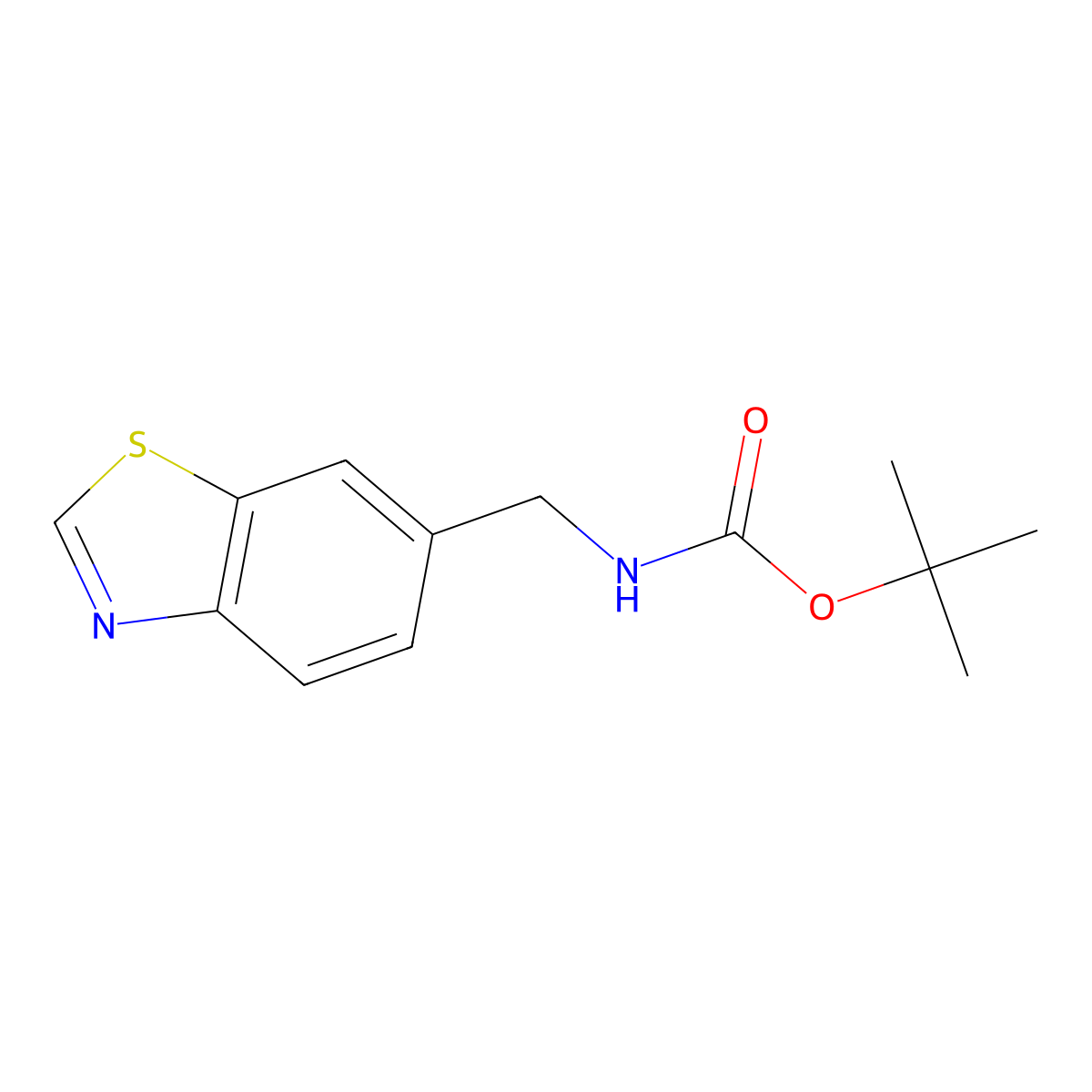tert-Butyl (benzo[d]thiazol-6-ylmethyl)carbamate molecular structure, CAS 1459730-57-4