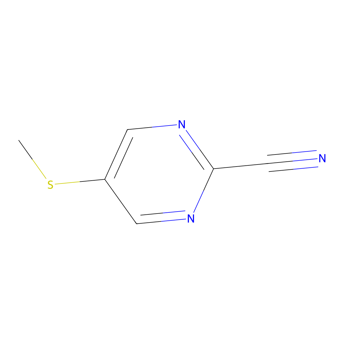 5-(Methylthio)pyrimidine-2-carbonitrile molecular structure, CAS 1459749-03-1