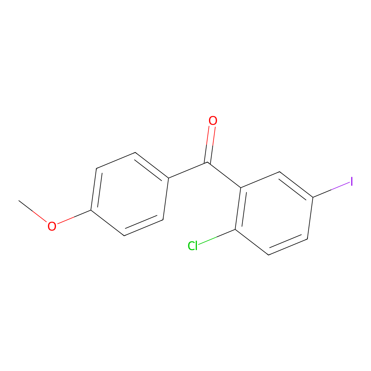 (2-Chloro-5-iodophenyl)(4-methoxyphenyl)methanone molecular structure, CAS 1459754-39-2