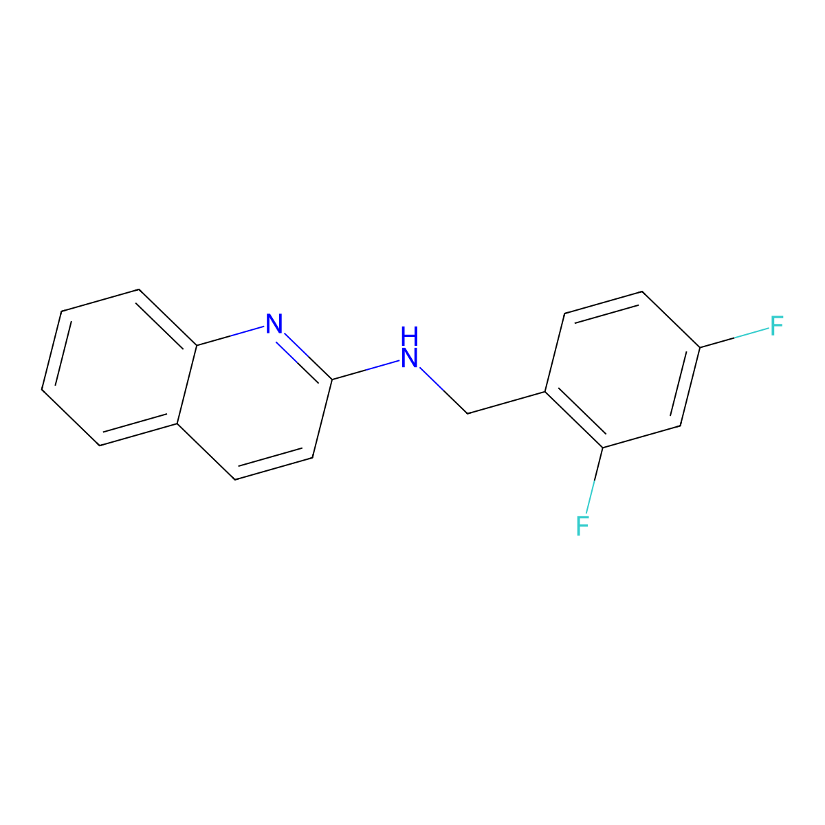 N-[(2,4-Difluorophenyl)methyl]quinolin-2-amine molecular structure, CAS 1459756-29-6