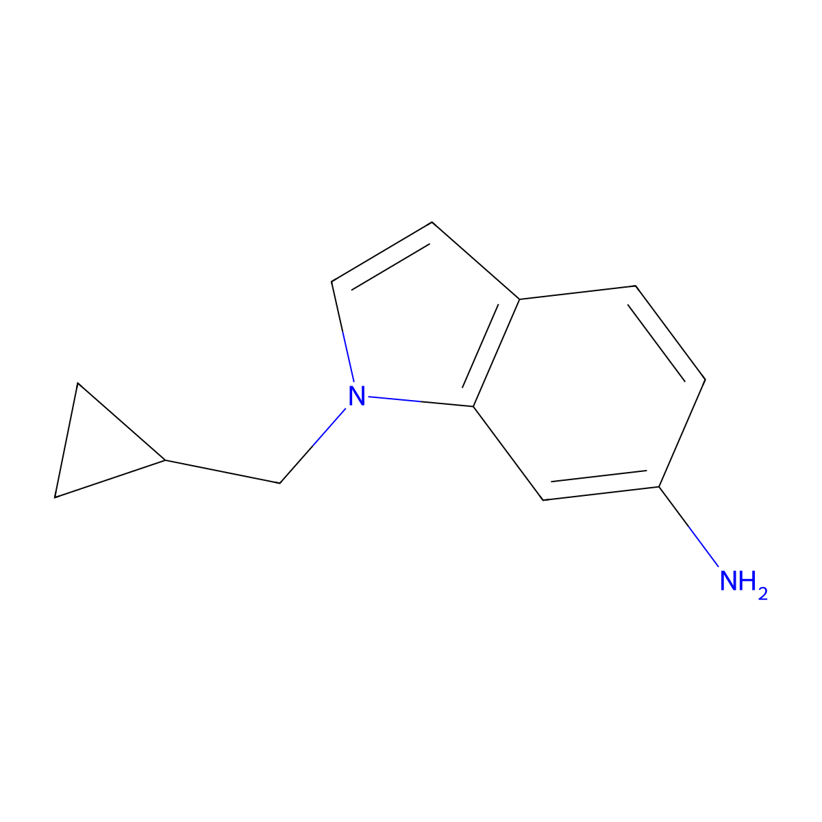 1-(Cyclopropylmethyl)-1H-indol-6-amine molecular structure, CAS 1459759-32-0