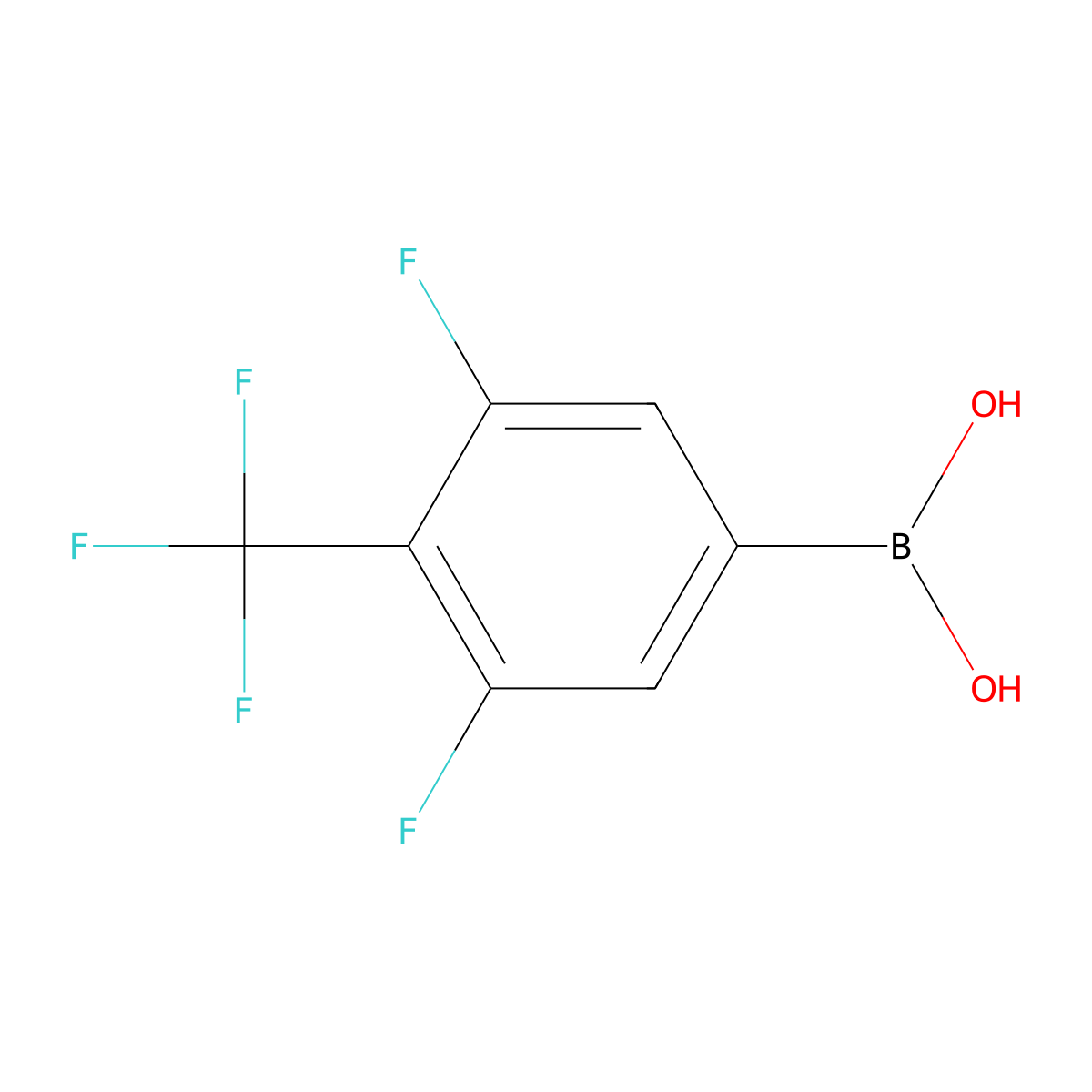 3,5-Difluoro-4-(trifluoromethyl)phenyl boronic acid molecular structure, CAS 1459778-94-9