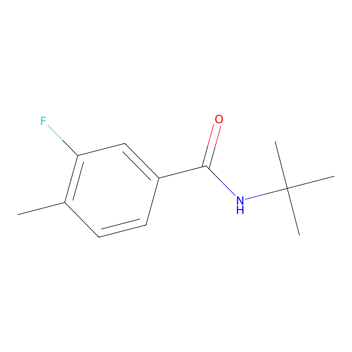 N-tert-butyl-3-fluoro-4-methylbenzamide molecular structure, CAS 1459789-55-9