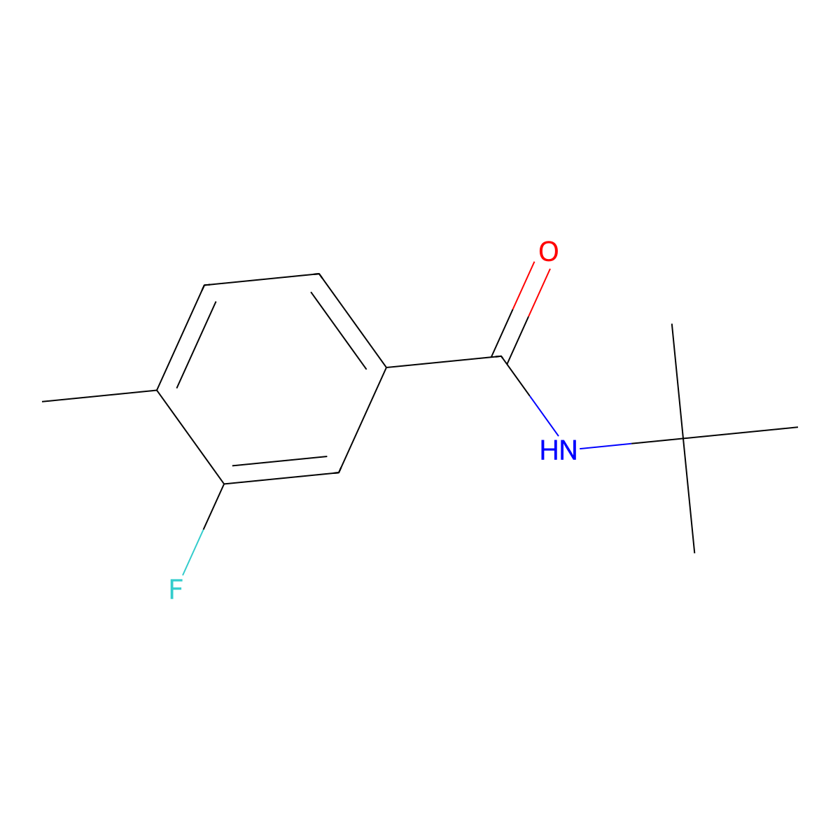 N-tert-butyl-3-fluoro-4-methylbenzamide molecular structure, CAS 1459789-55-9