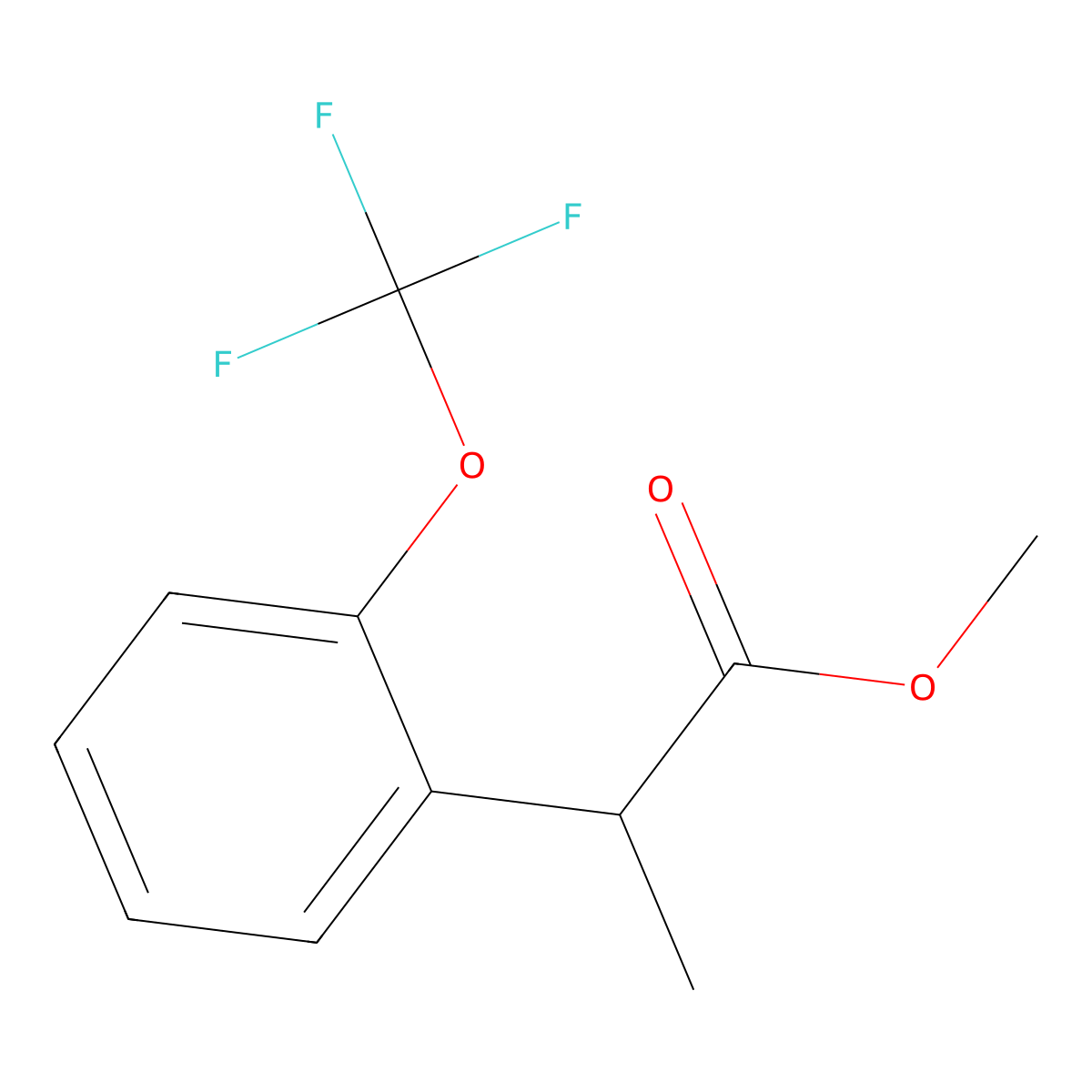 Methyl 2-(2-(trifluoromethoxy)phenyl)propanoate molecular structure, CAS 1459791-00-4