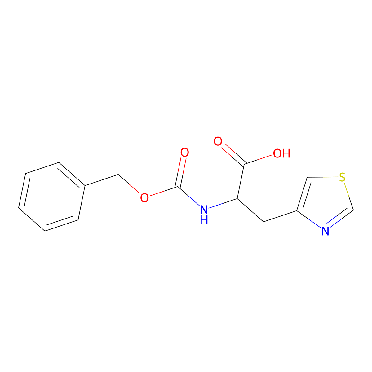 2-{[(Benzyloxy)carbonyl]amino}-3-(1,3-thiazol-4-yl)propanoic acid molecular structure, CAS 14598-91-5