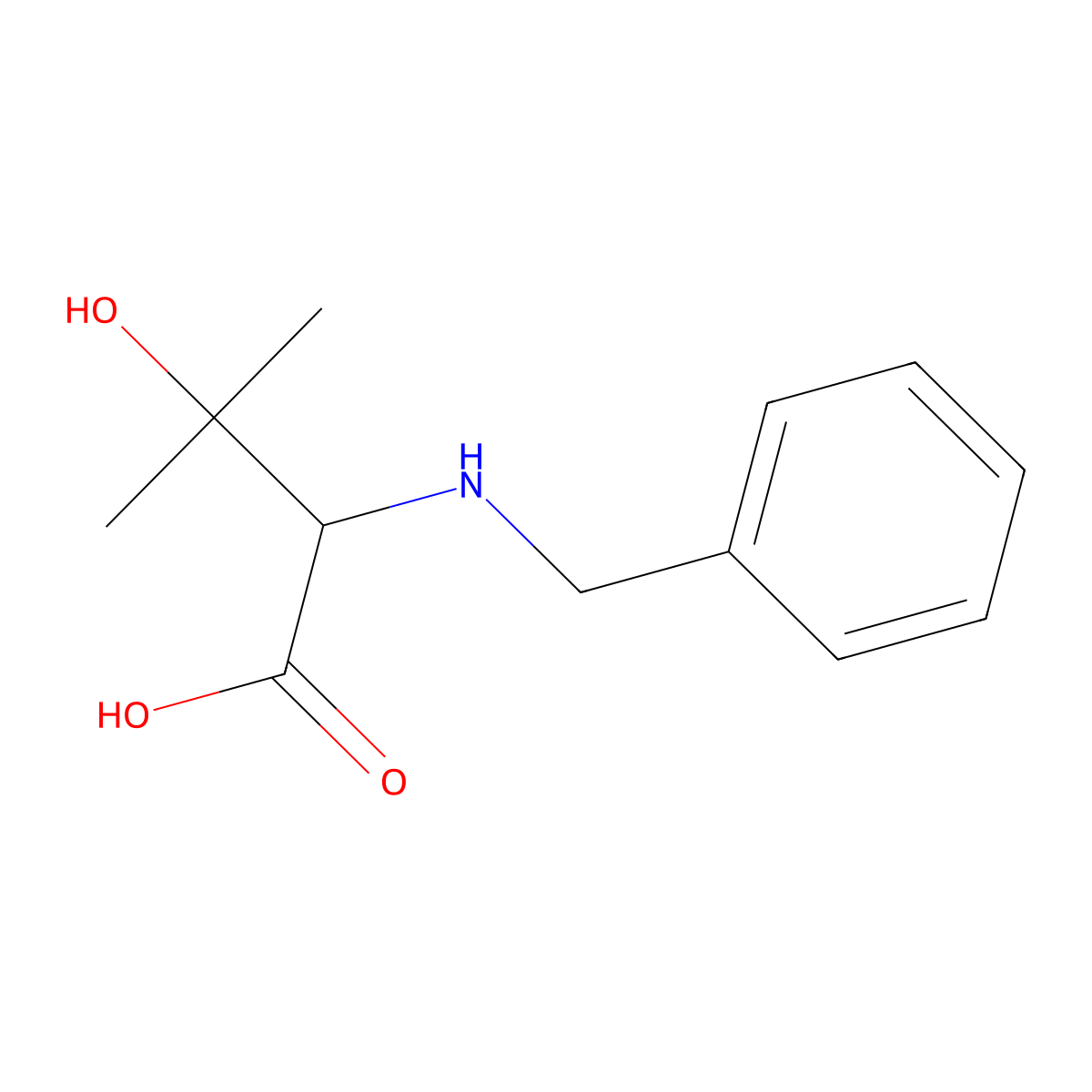 2-(Benzylamino)-3-hydroxy-3-methylbutanoic acid molecular structure, CAS 14598-96-0
