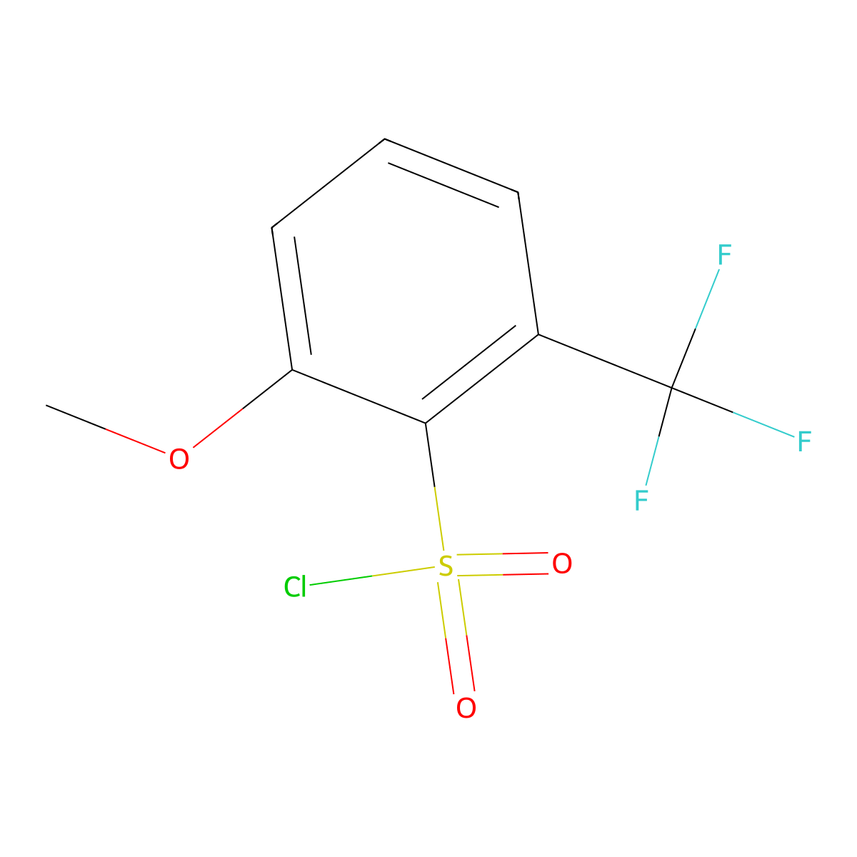 2-Methoxy-6-(trifluoromethyl)benzene-sulfonyl chloride molecular structure, CAS 145980-58-1