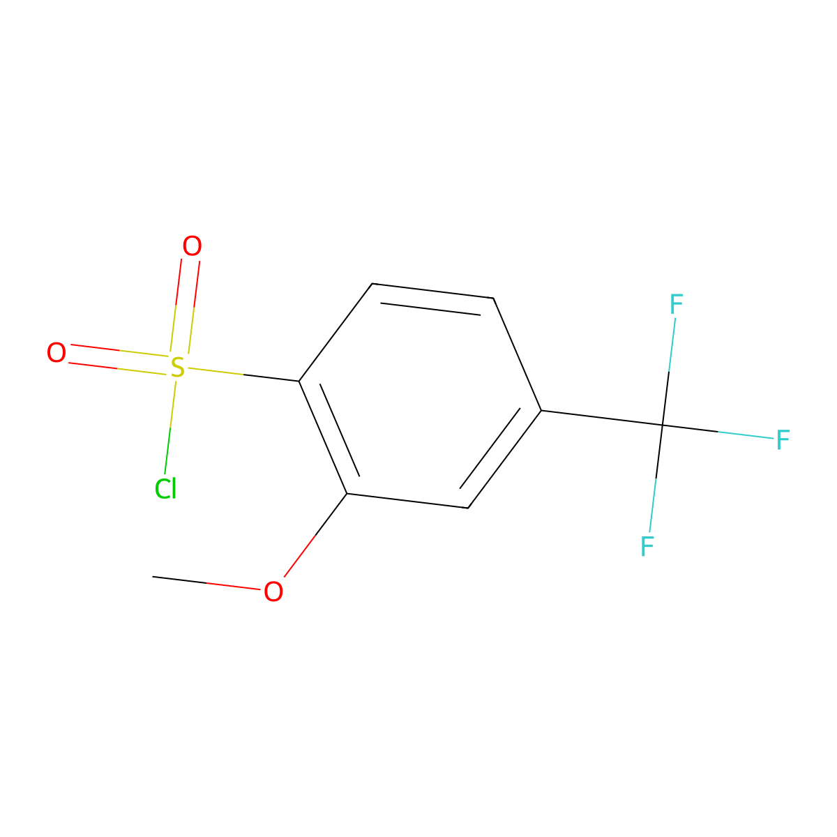 2-Methoxy-4-(trifluoromethyl)-benzenesulfonyl chloride molecular structure, CAS 145980-59-2