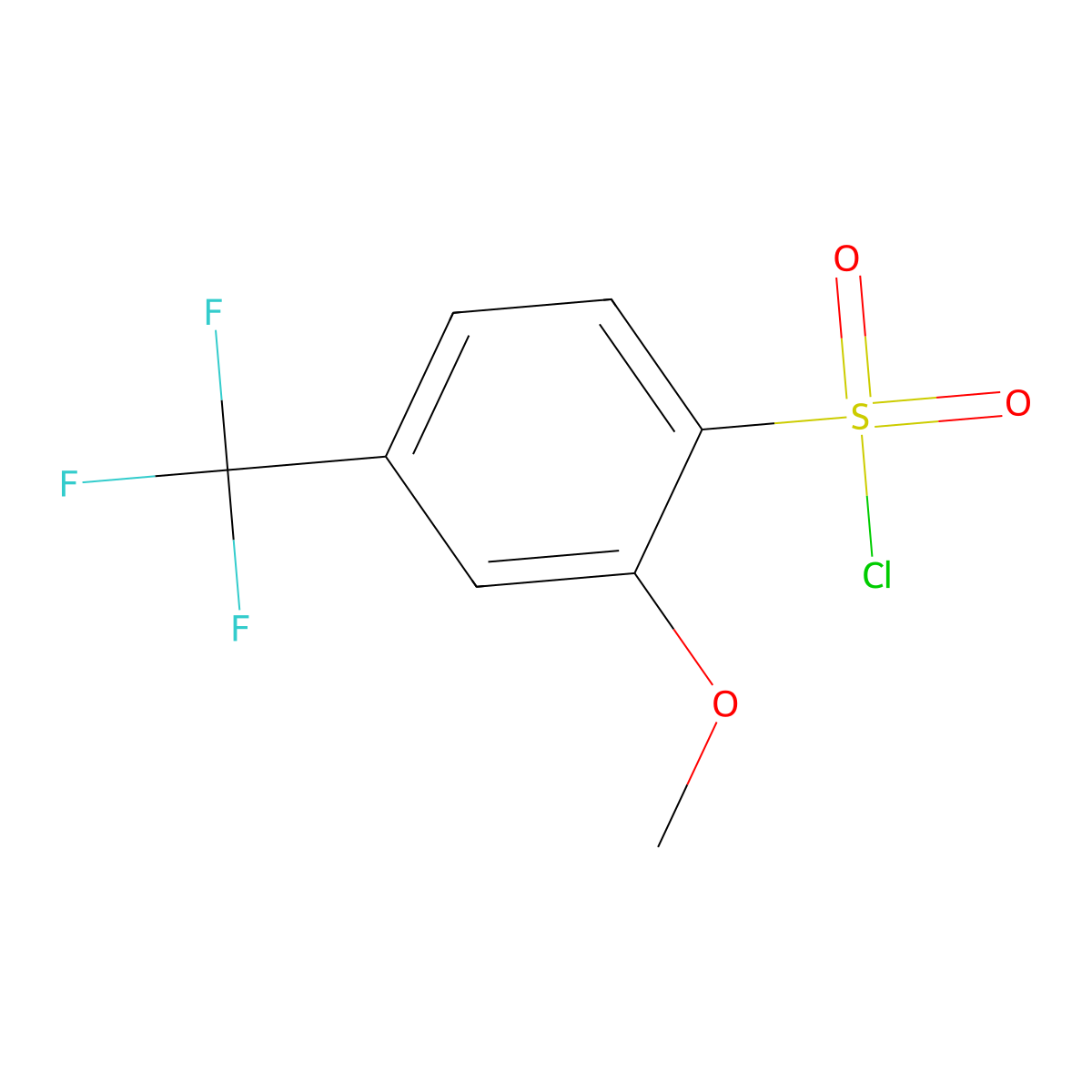 2-Methoxy-4-(trifluoromethyl)-benzenesulfonyl chloride molecular structure, CAS 145980-59-2