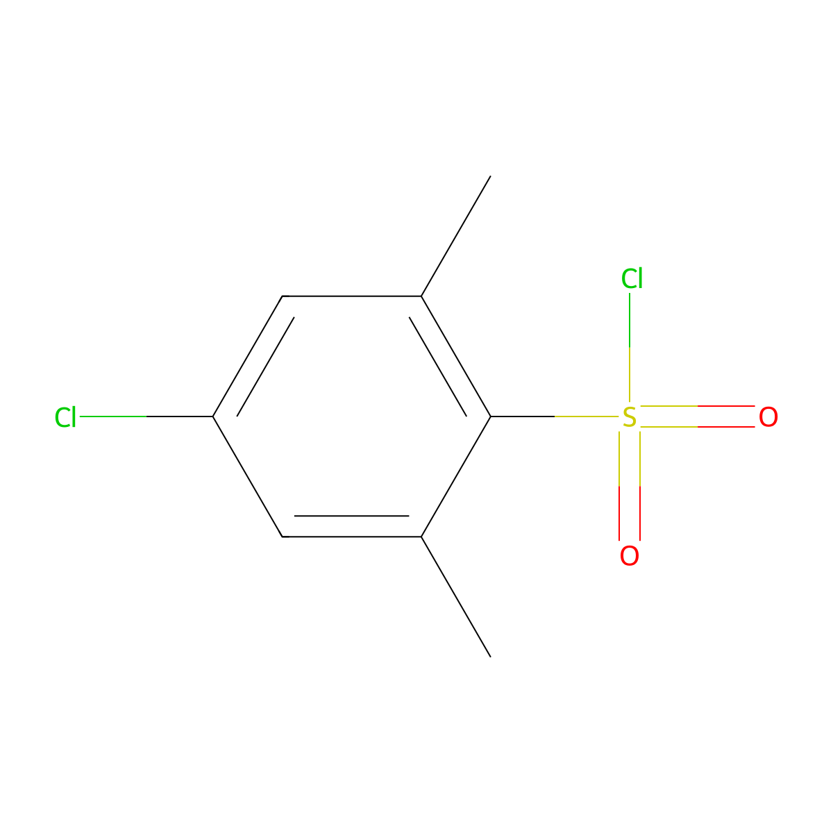 4-Chloro-2,6-dimethylbenzene-1-sulfonyl chloride molecular structure, CAS 145980-63-8