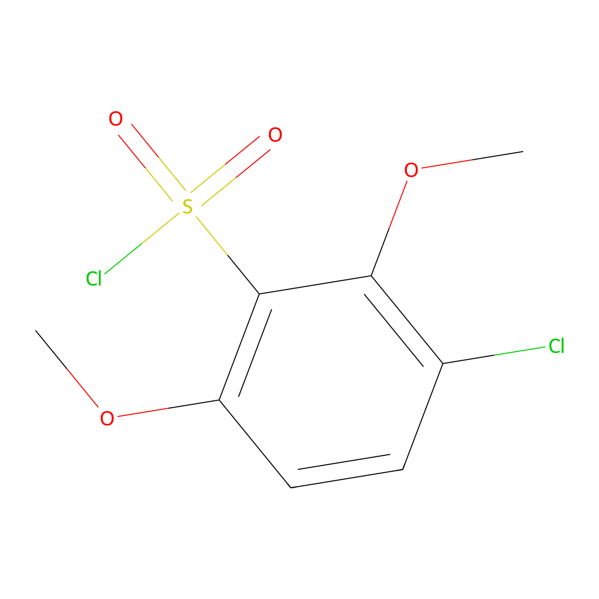 3-Chloro-2,6-dimethoxybenzenesulfonyl chloride molecular structure, CAS 145980-90-1