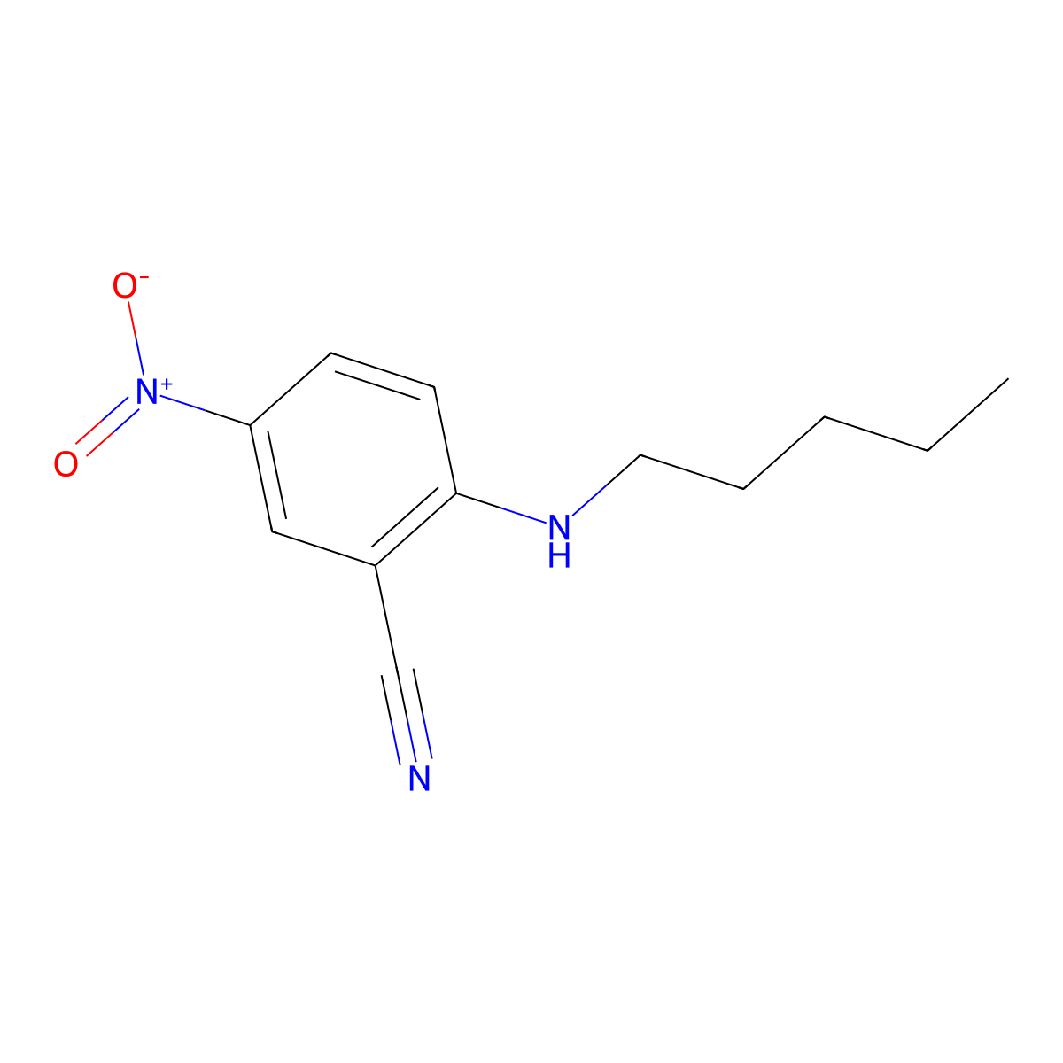 5-Nitro-2-(pentylamino)benzonitrile molecular structure, CAS 145980-95-6