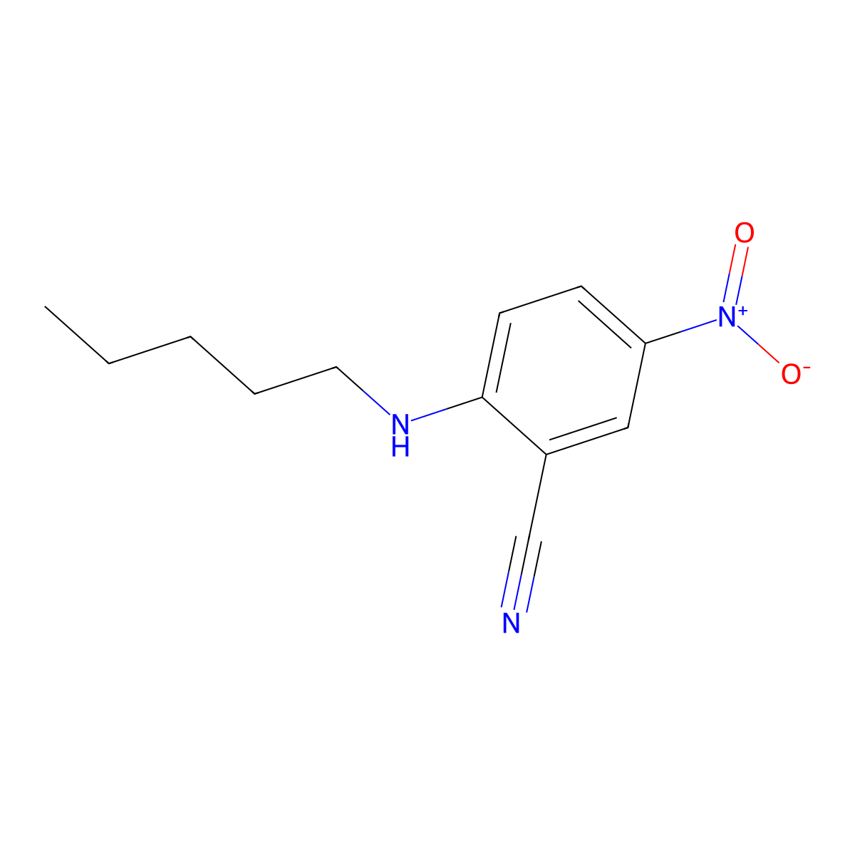 5-Nitro-2-(pentylamino)benzonitrile molecular structure, CAS 145980-95-6