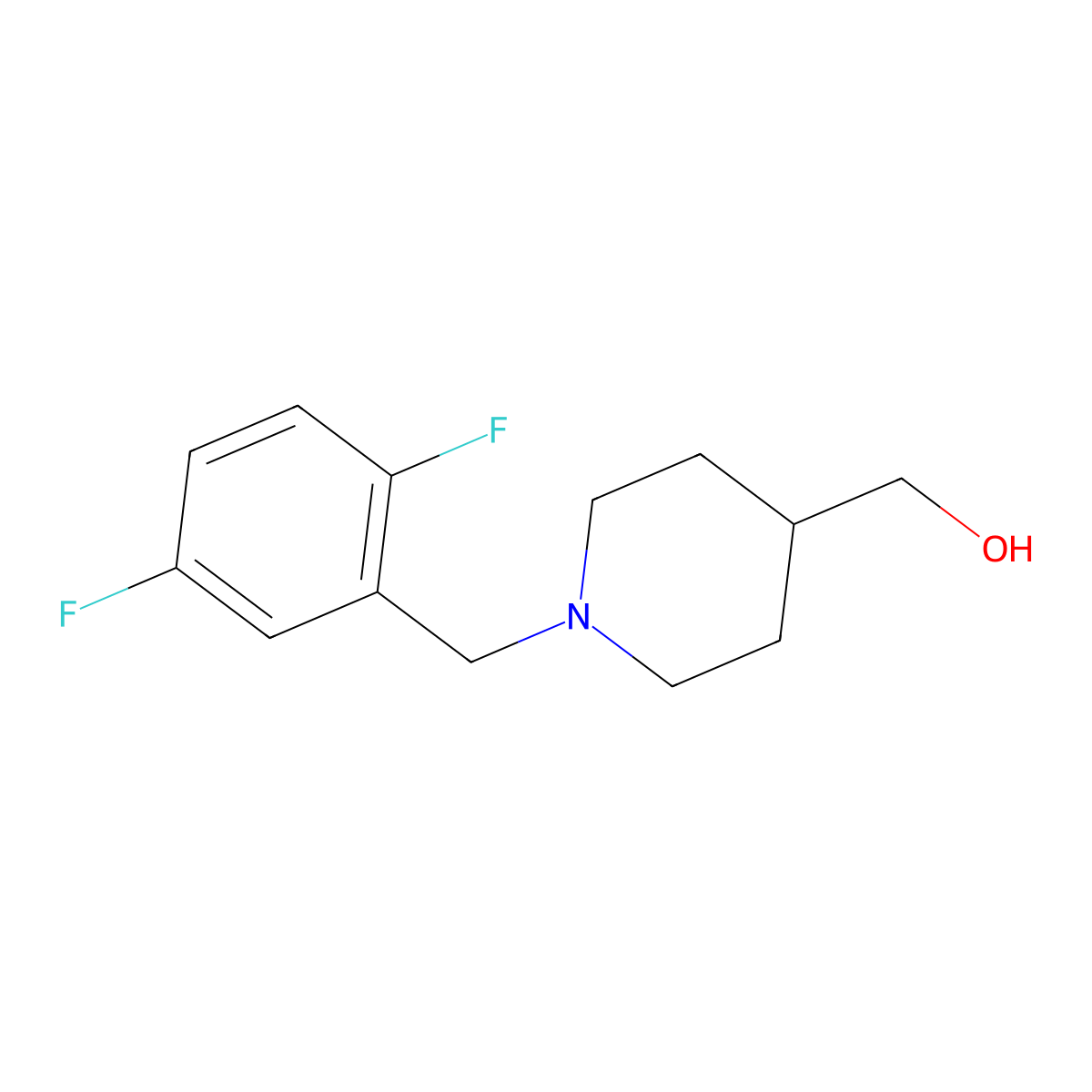(1-(2,5-Difluorobenzyl)piperidin-4-yl)methanol molecular structure, CAS 1459802-37-9
