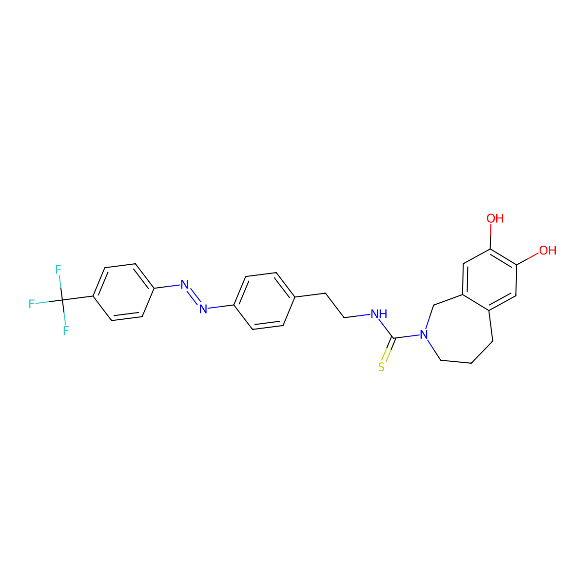1,3,4,5-Tetrahydro-7,8-dihydroxy-N-[2-[4-[2-[4-(trifluoromethyl)phenyl]diazenyl]phenyl]ethyl]-2H-2-benzazepine-2-carbothioamide molecular structure, CAS 1459809-09-6