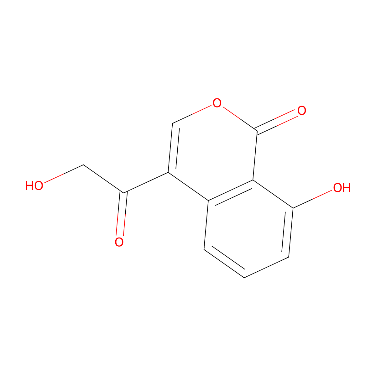 8-Hydroxy-4-(2-hydroxyacetyl)-1H-2-benzopyran-1-one molecular structure, CAS 146-04-3