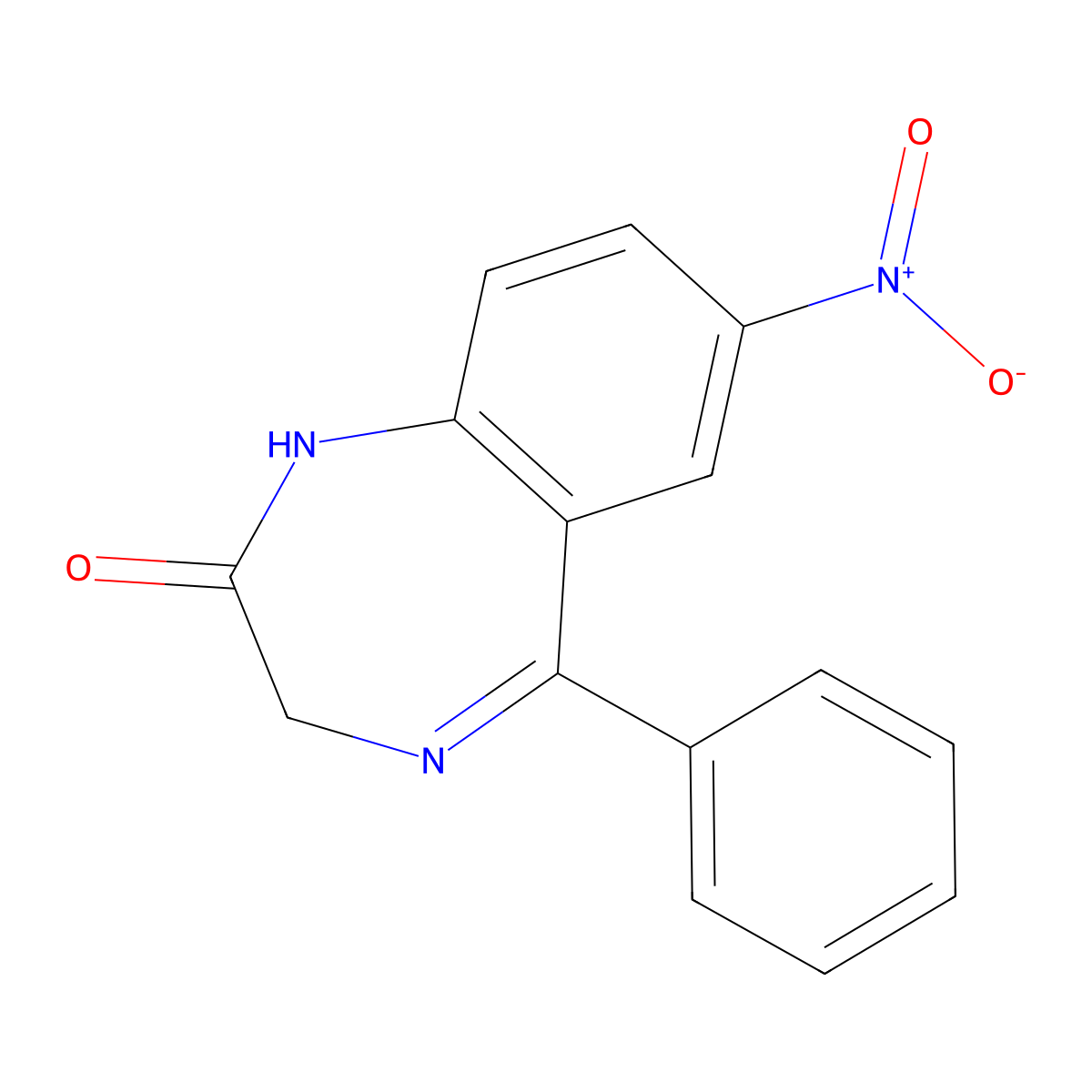 Nitrazepam molecular structure, CAS 146-22-5
