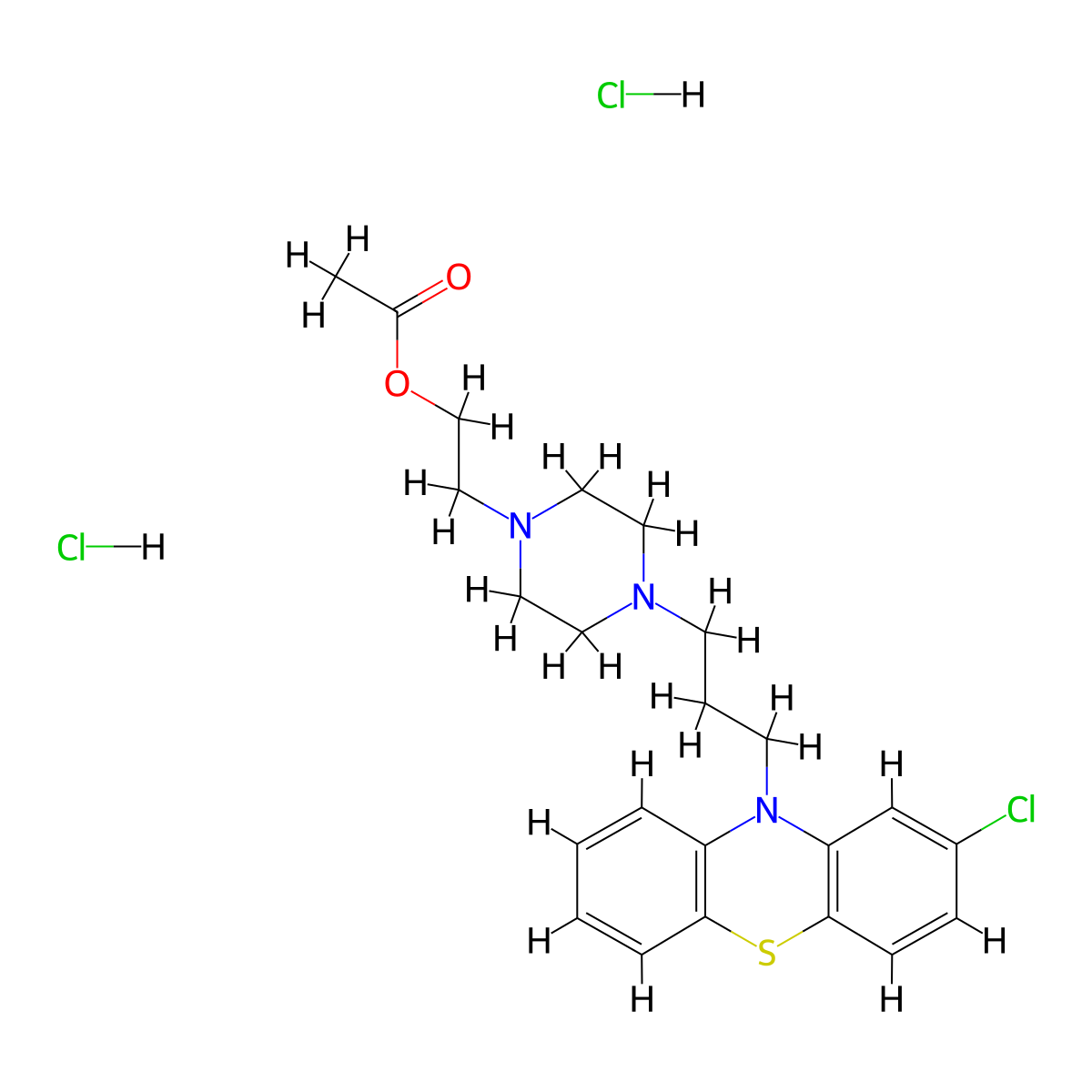 Thiopropazate hydrochloride molecular structure, CAS 146-28-1