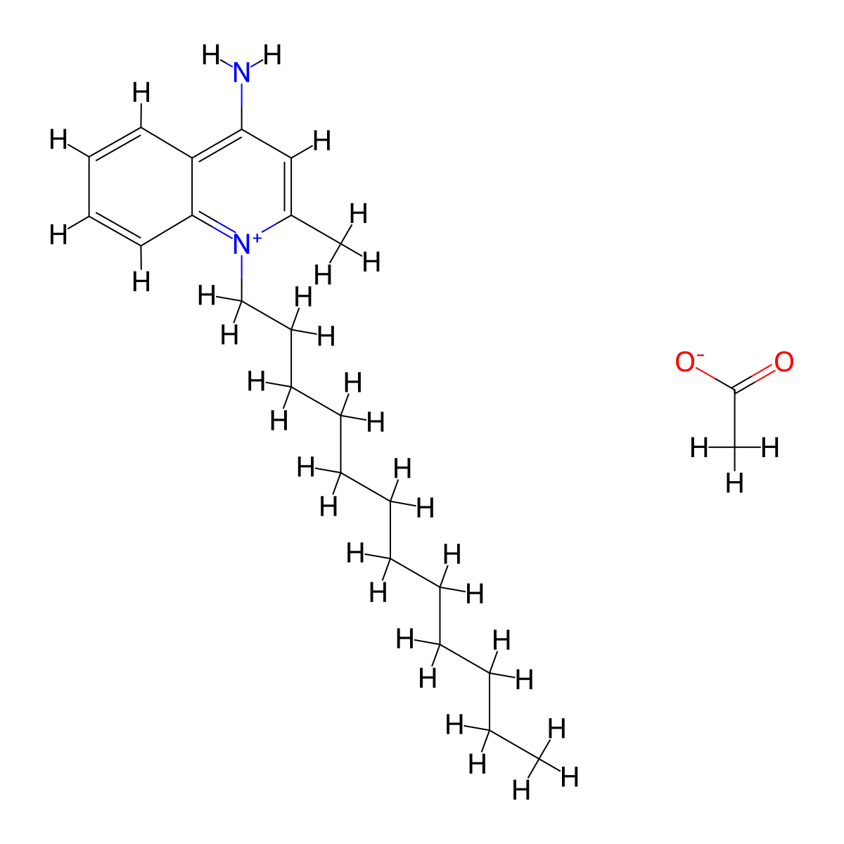 Laurolinium Acetate molecular structure, CAS 146-37-2