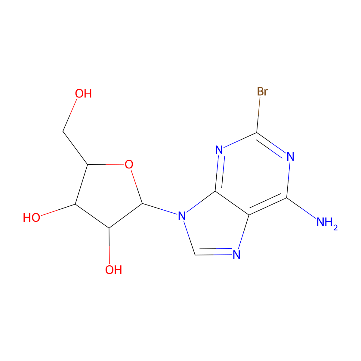 2-Bromoadenosine molecular structure, CAS 146-76-9