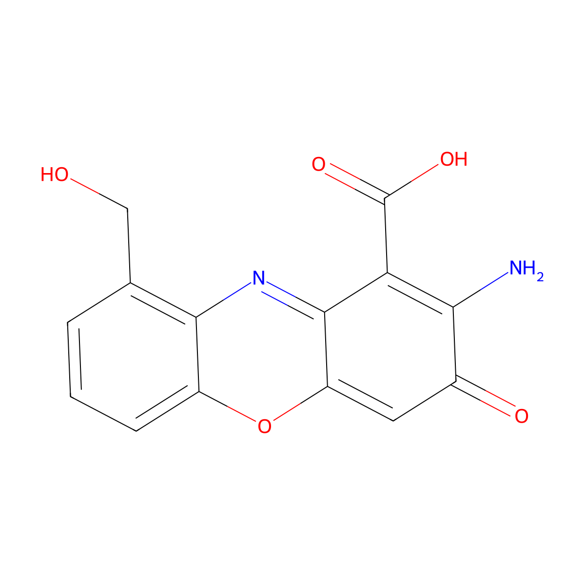 Cinnabarin molecular structure, CAS 146-90-7