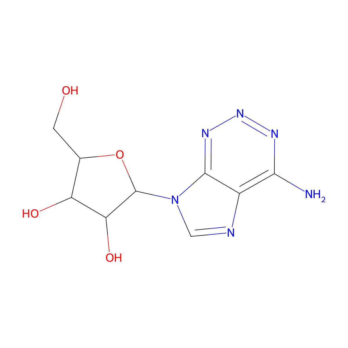 2-Azaadenosine molecular structure, CAS 146-94-1