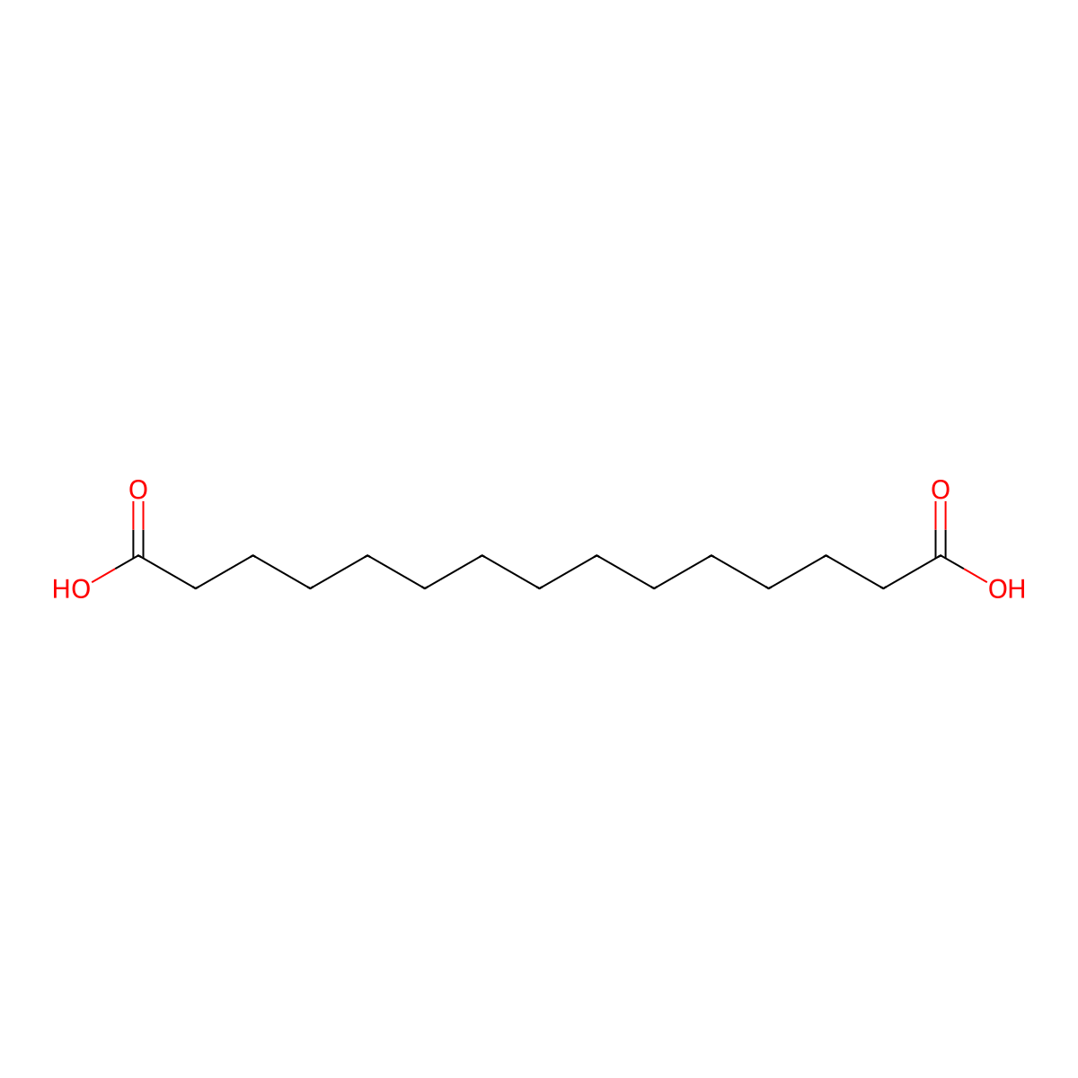 Pentadecanedioic Acid molecular structure, CAS 1460-18-0