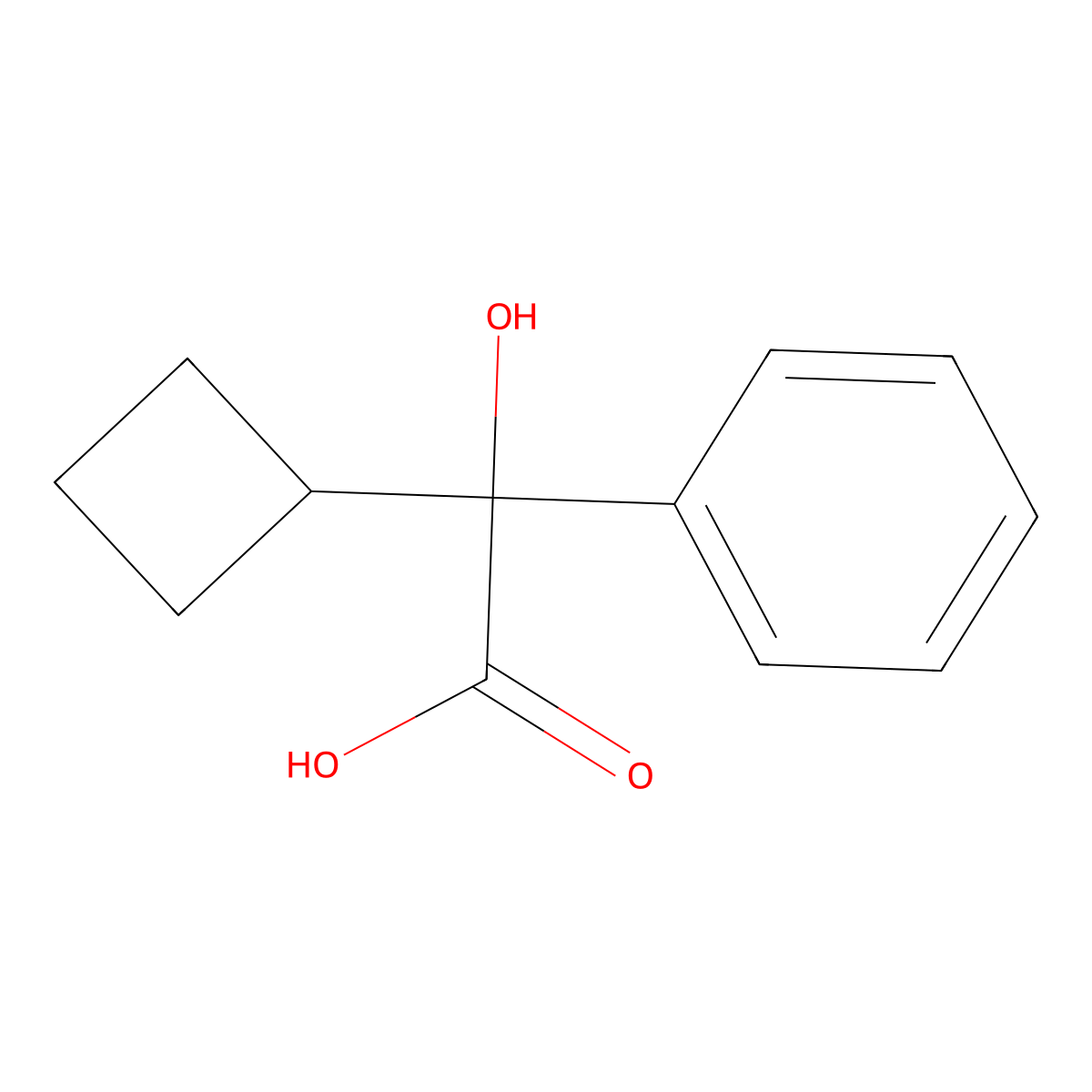 2-Cyclobutyl-2-hydroxy-2-phenylacetic acid molecular structure, CAS 1460-47-5