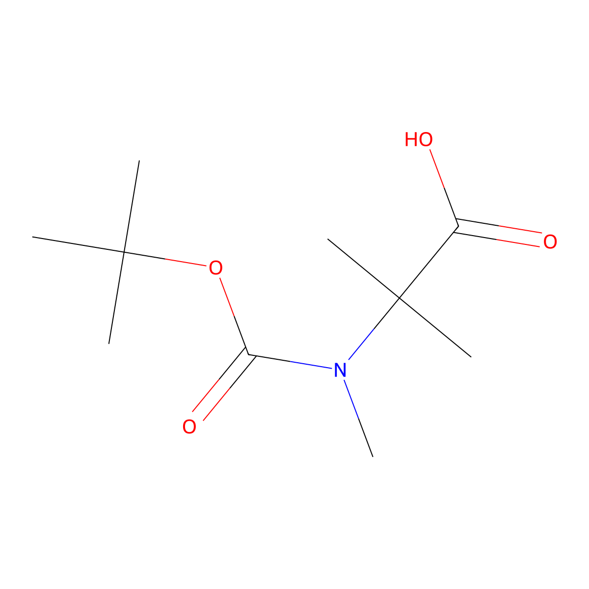 2-{[(Tert-butoxy)carbonyl](methyl)amino}-2-methylpropanoic acid molecular structure, CAS 146000-39-7