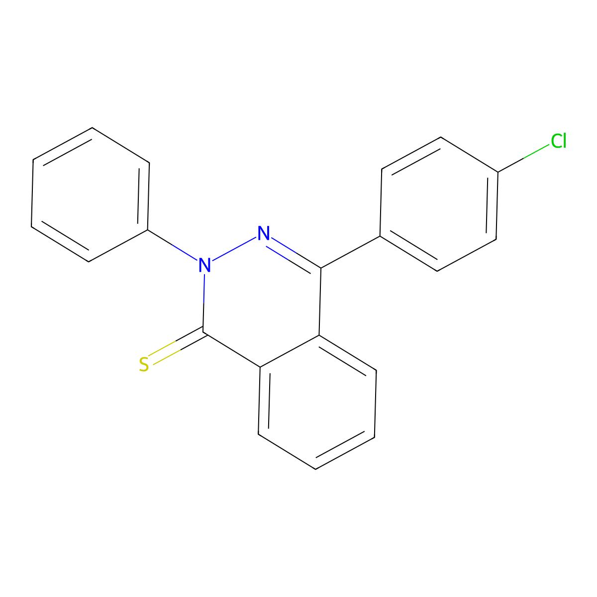 4-(4-chlorophenyl)-2-phenylphthalazine-1(2H)-thione molecular structure, CAS 146001-28-7