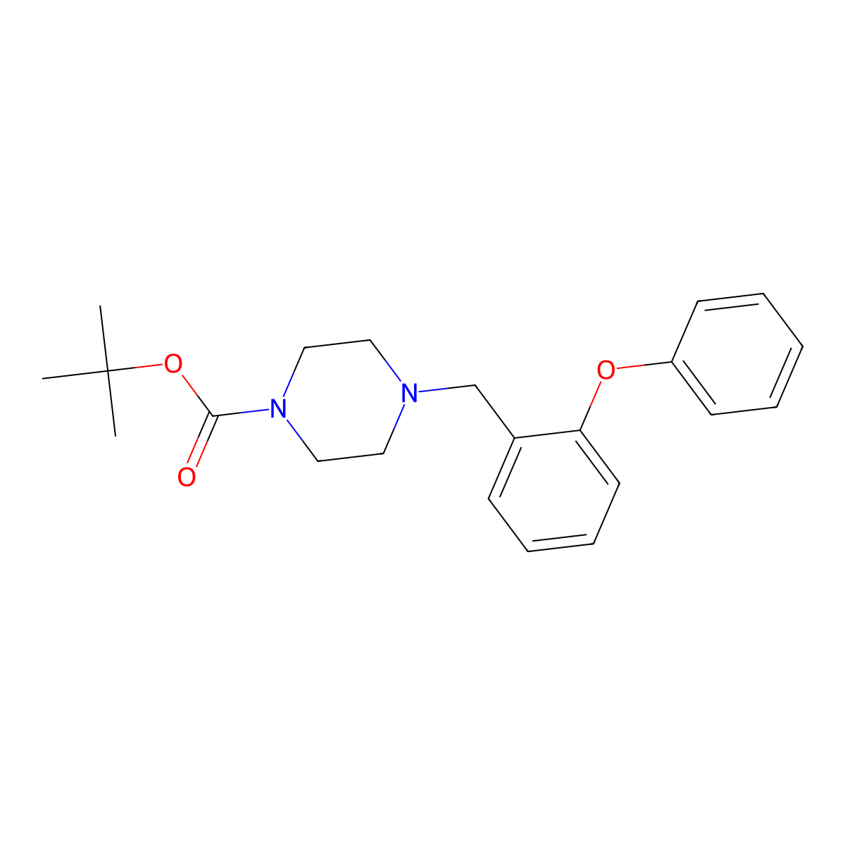 Tert-butyl 4-[(2-phenoxyphenyl)methyl]piperazine-1-carboxylate molecular structure, CAS 1460028-56-1