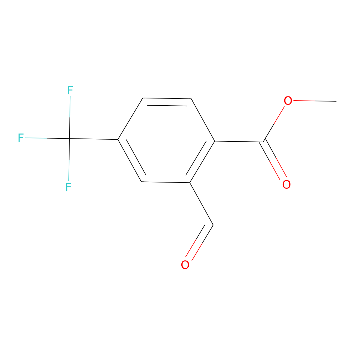 Methyl 2-formyl-4-(trifluoromethyl)benzoate molecular structure, CAS 1460037-50-6