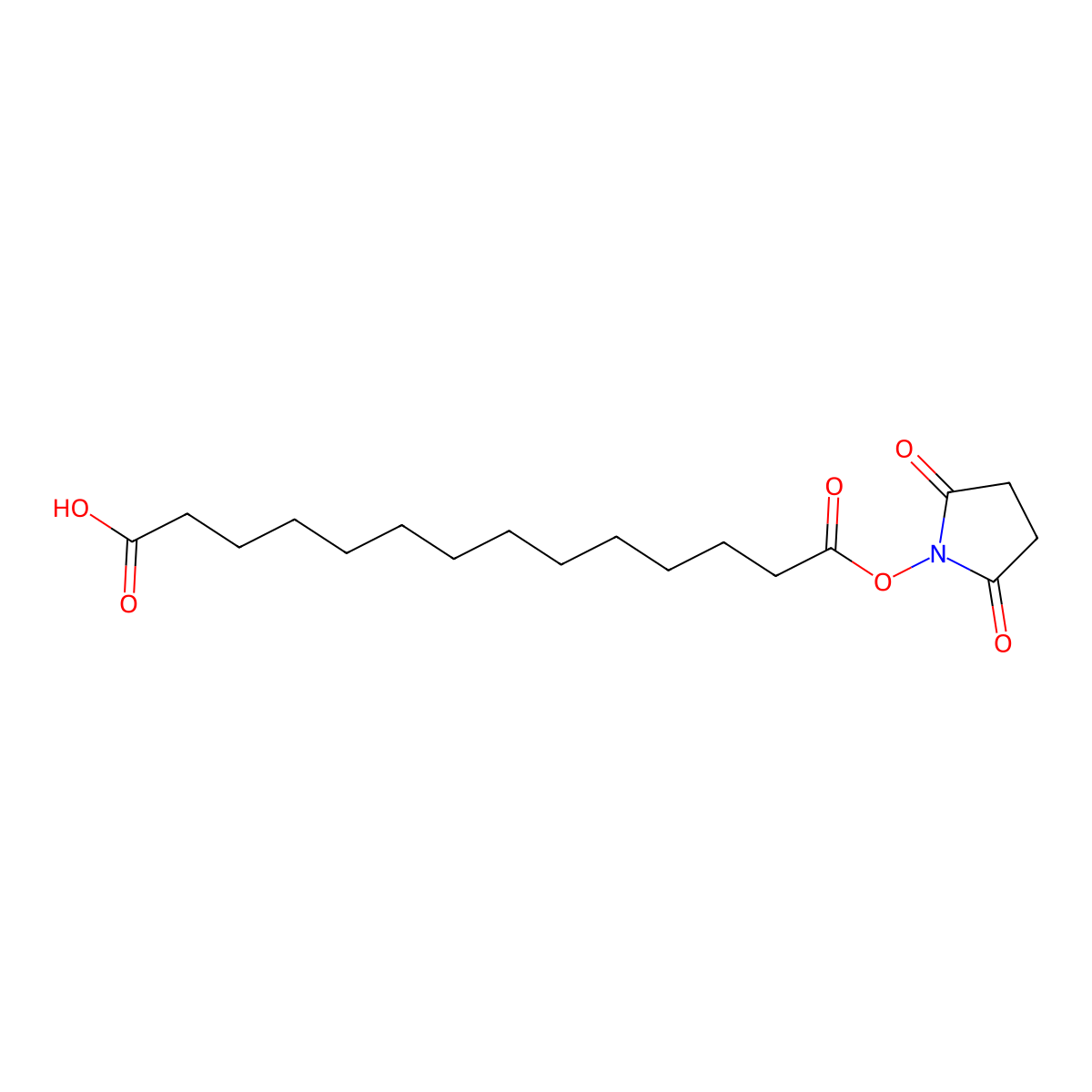 14-((2,5-Dioxopyrrolidin-1-yl)oxy)-14-oxotetradecanoic acid molecular structure, CAS 146004-82-2
