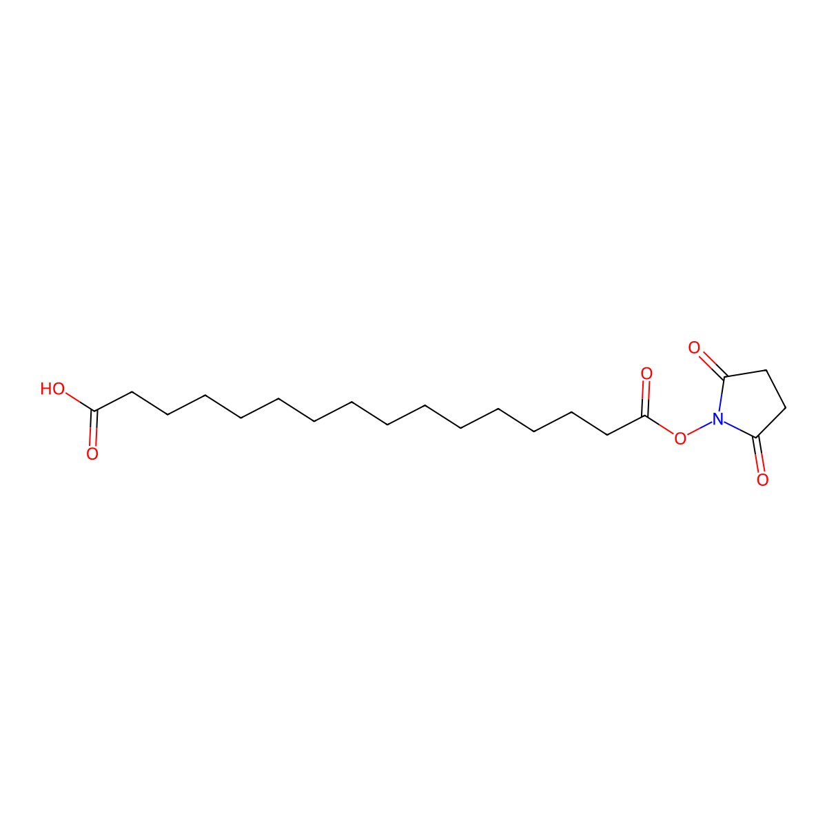 16-((2,5-Dioxopyrrolidin-1-yl)oxy)-16-oxohexadecanoic acid molecular structure, CAS 146004-83-3
