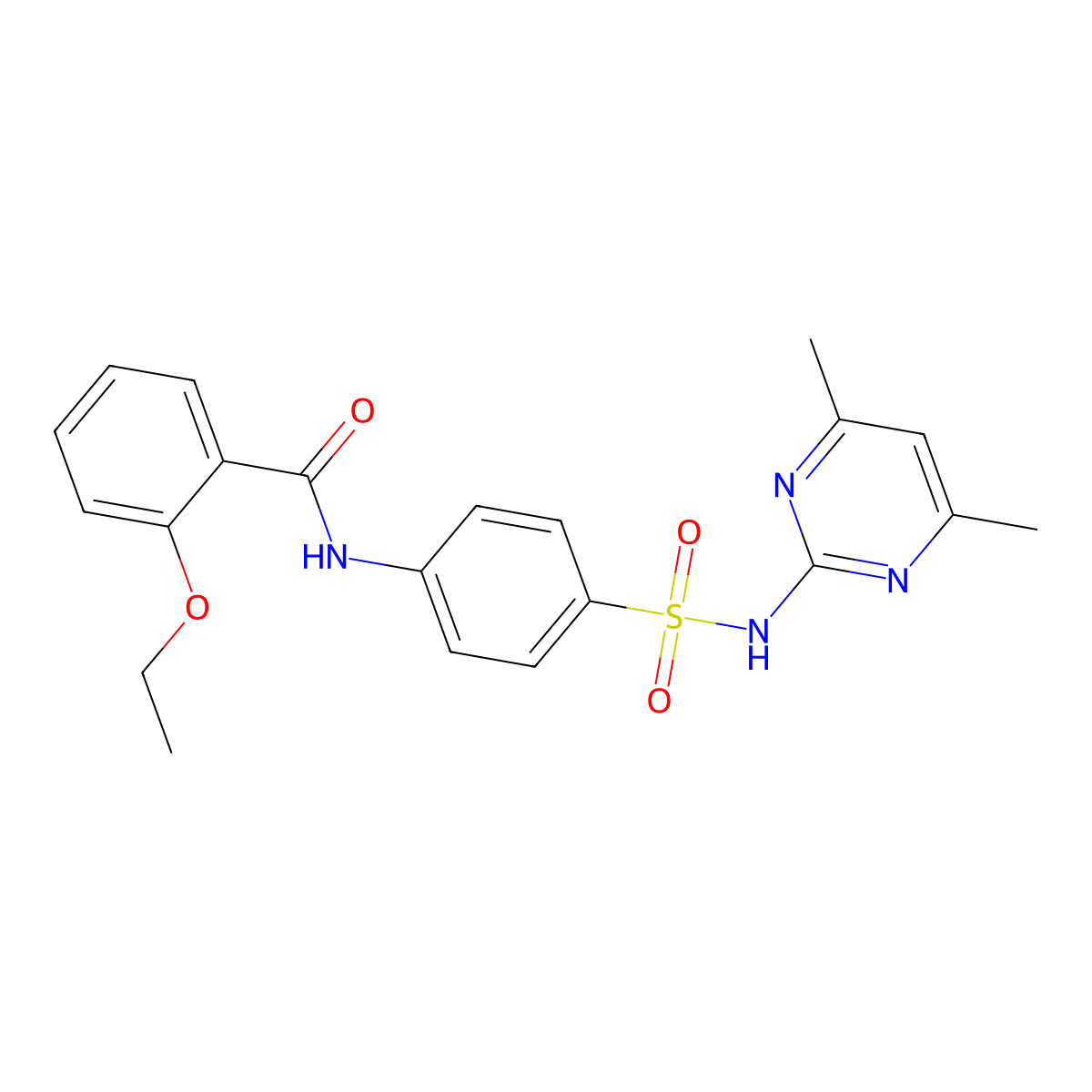N-[4-[(4,6-dimethylpyrimidin-2-yl)sulfamoyl]phenyl]-2-ethoxybenzamide molecular structure, CAS 14601-26-4