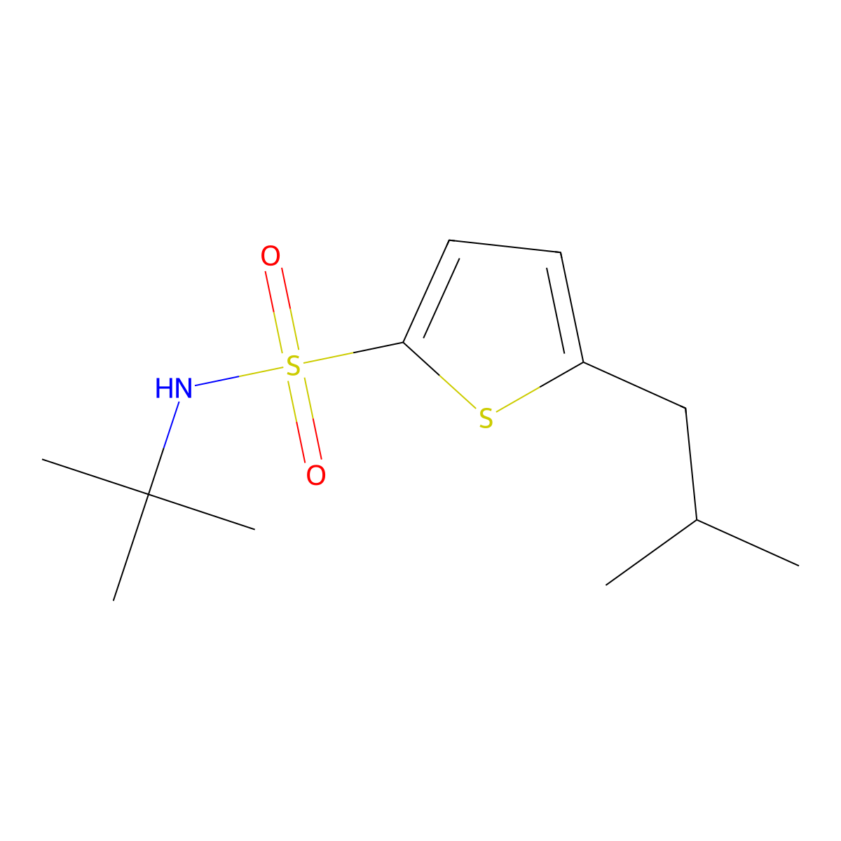 N-(tert-Butyl)-5-isobutylthiophene-2-sulfonamide molecular structure, CAS 146013-28-7