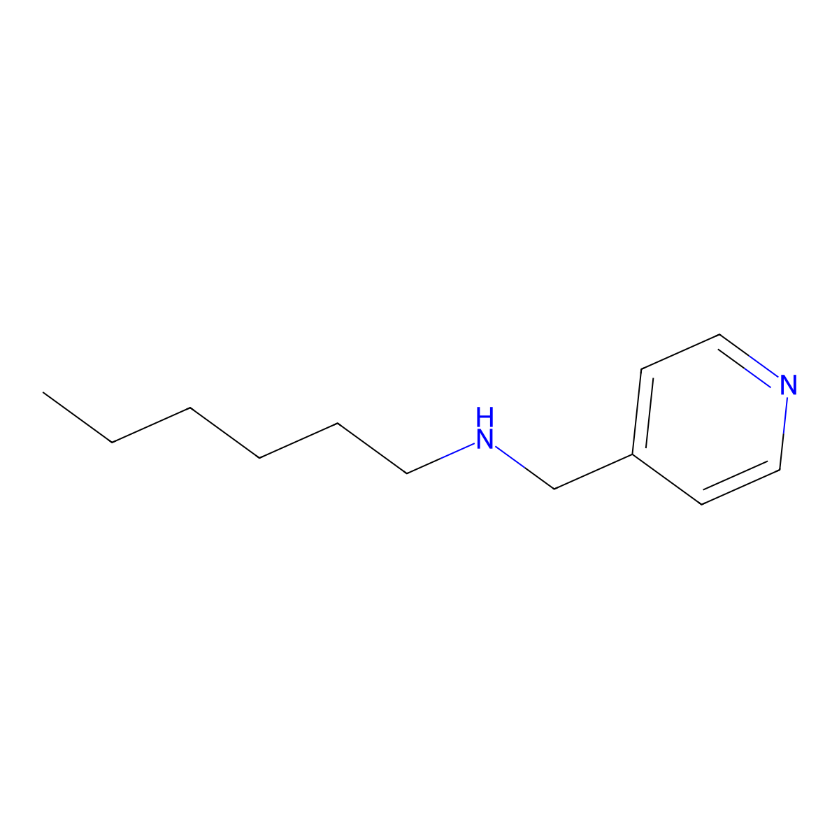 N-(pyridin-4-ylmethyl)hexan-1-amine molecular structure, CAS 146016-25-3