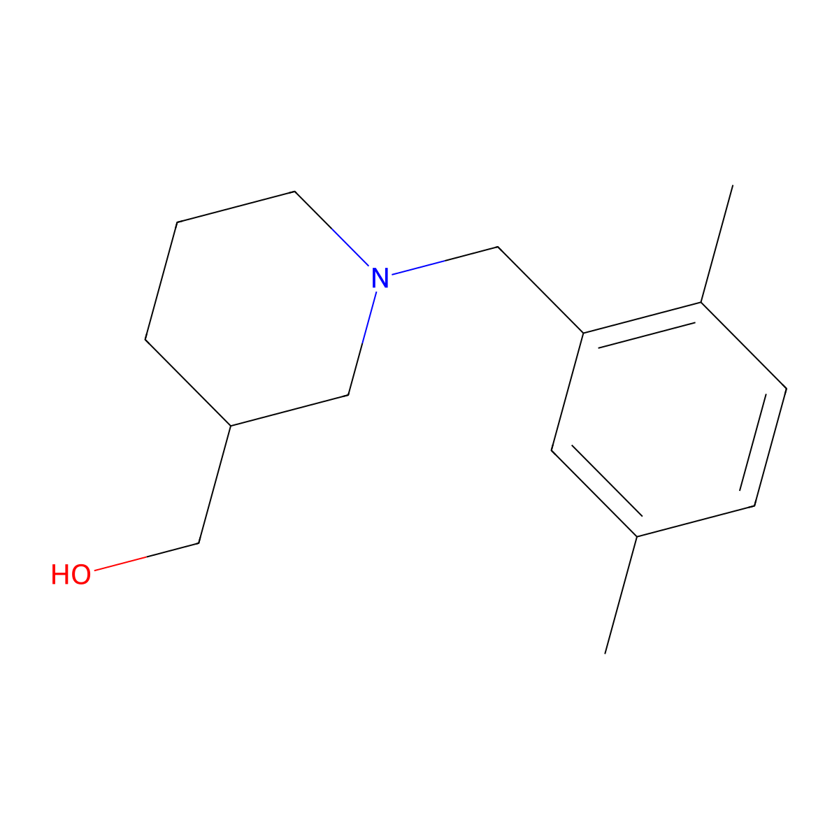 {1-[(2,5-Dimethylphenyl)methyl]piperidin-3-yl}methanol molecular structure, CAS 1460201-69-7